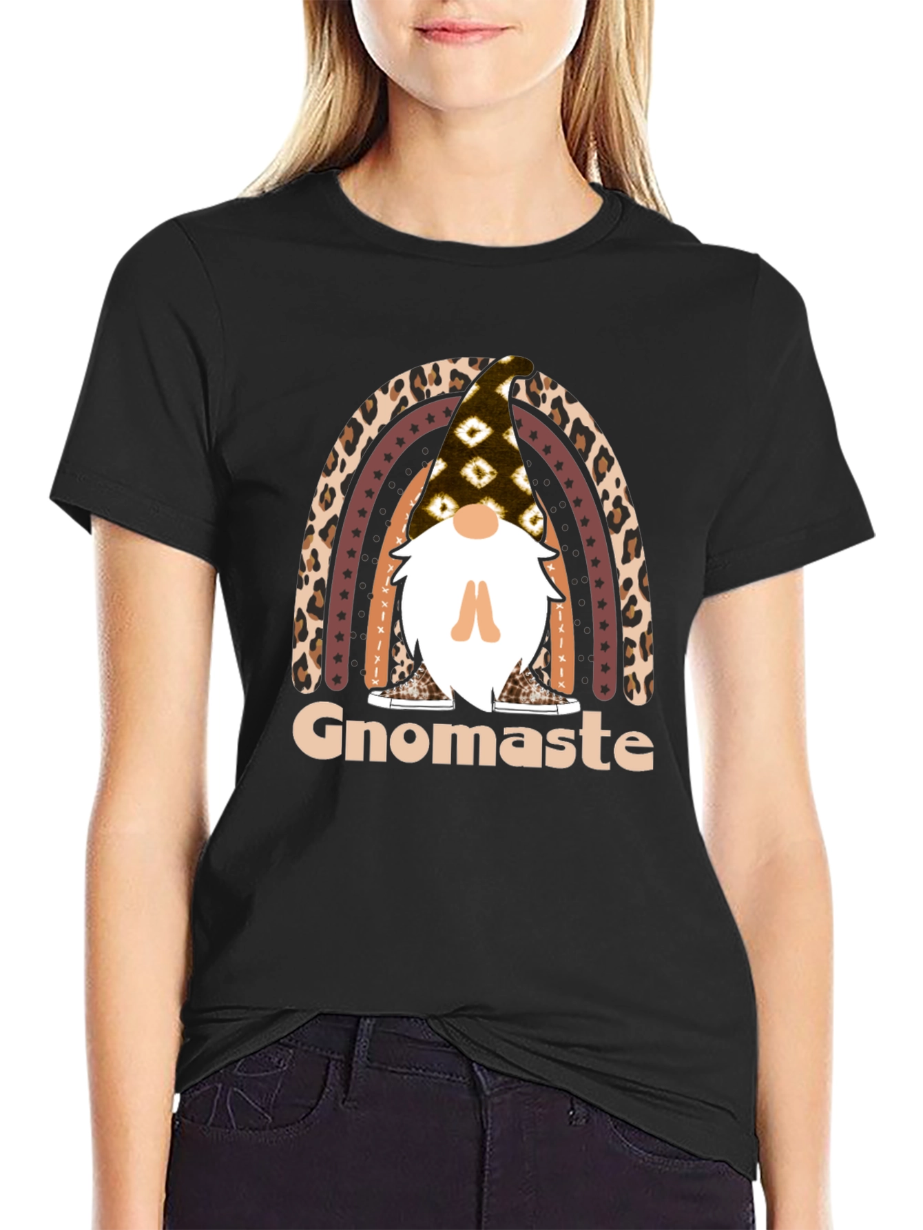 Gnomaste T-Shirt - Yoga Gnome Rainbow Tee