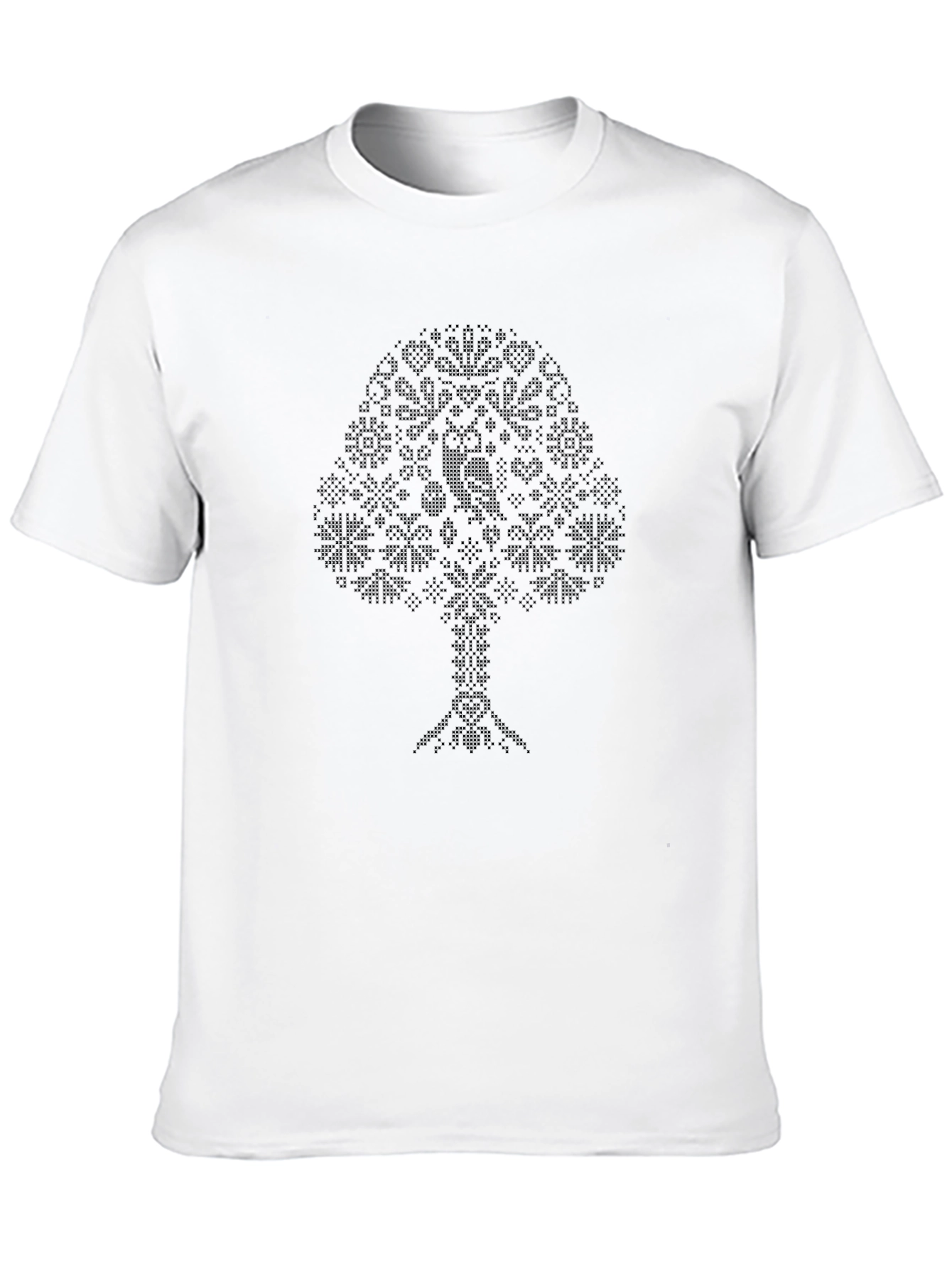 Black Tree Print Tee - Unique Graphic Design