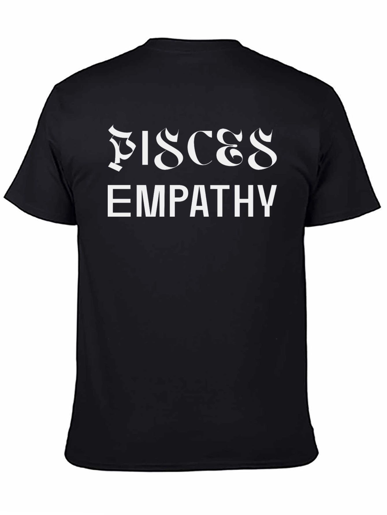 Pisces Empathy Black Graphic T-Shirt