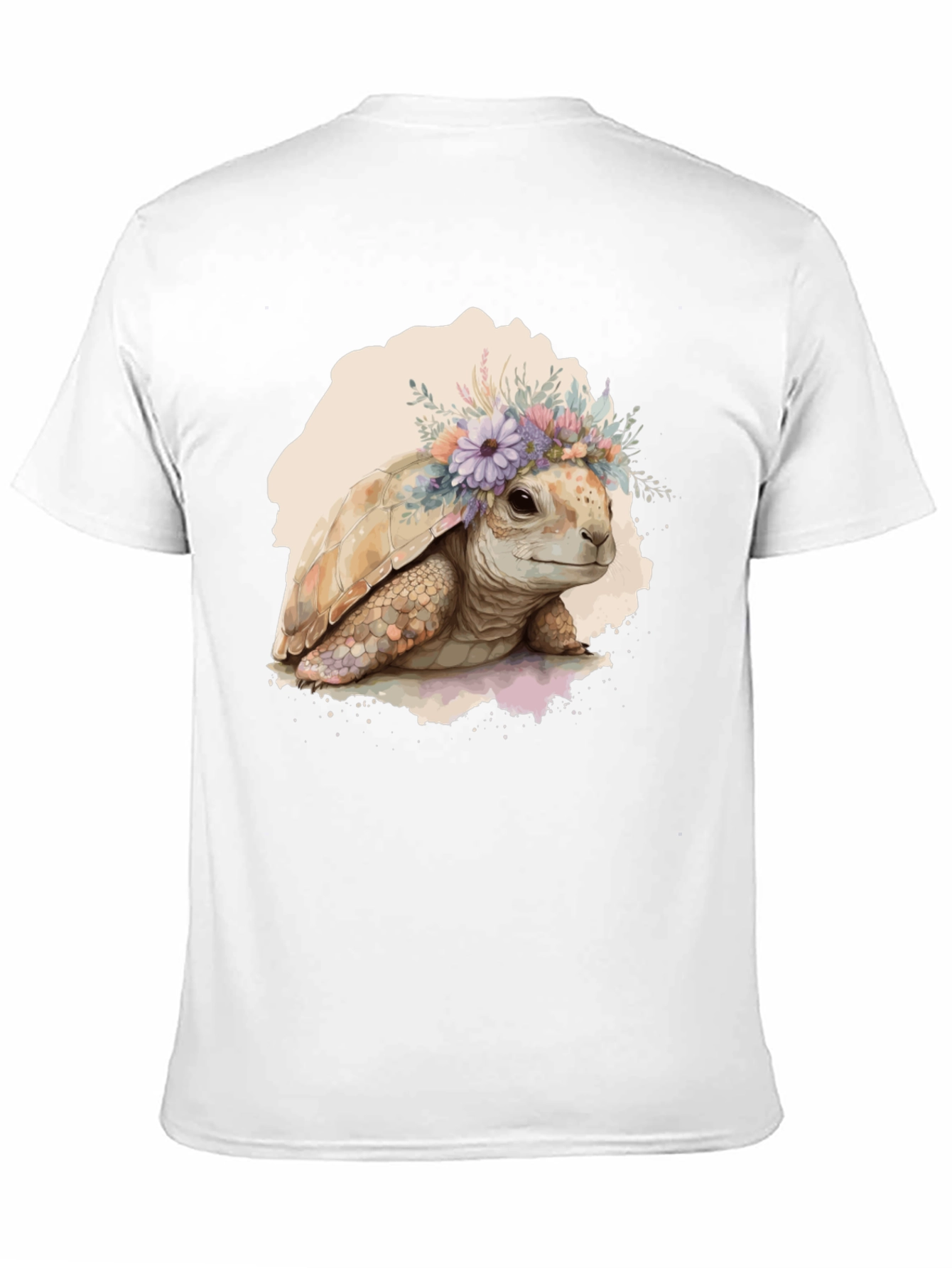 Turtle Floral Crown Graphic Tee - Black