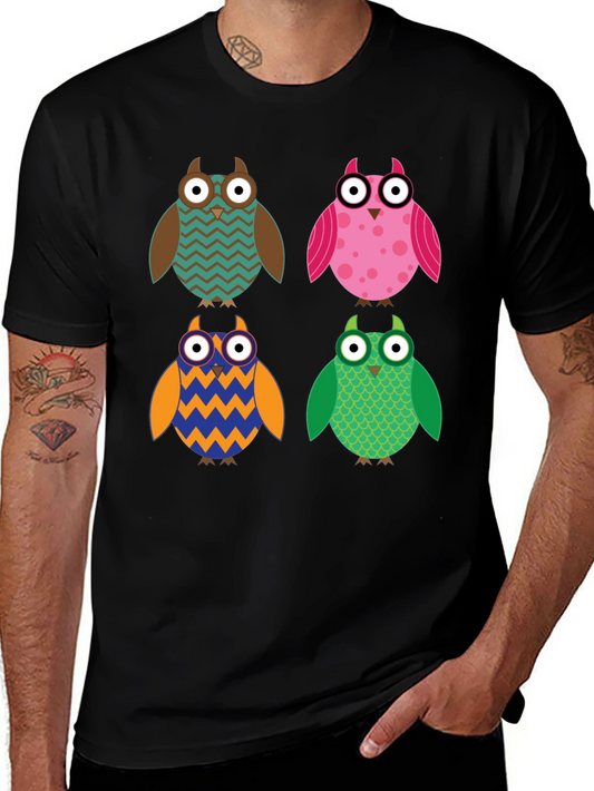Owl Pattern T-Shirt - Unique Design Comfort Fit