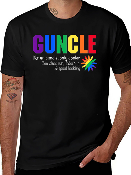 Funcle T-Shirt - Rainbow Text Design