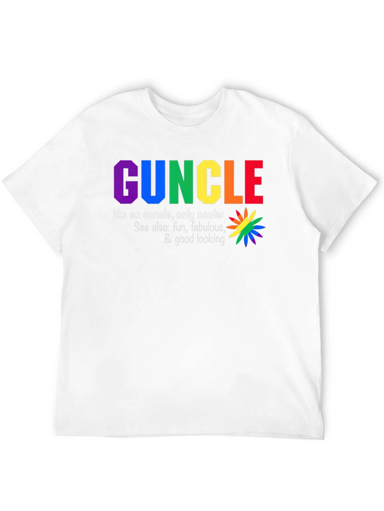 Funcle T-Shirt - Rainbow Text Design