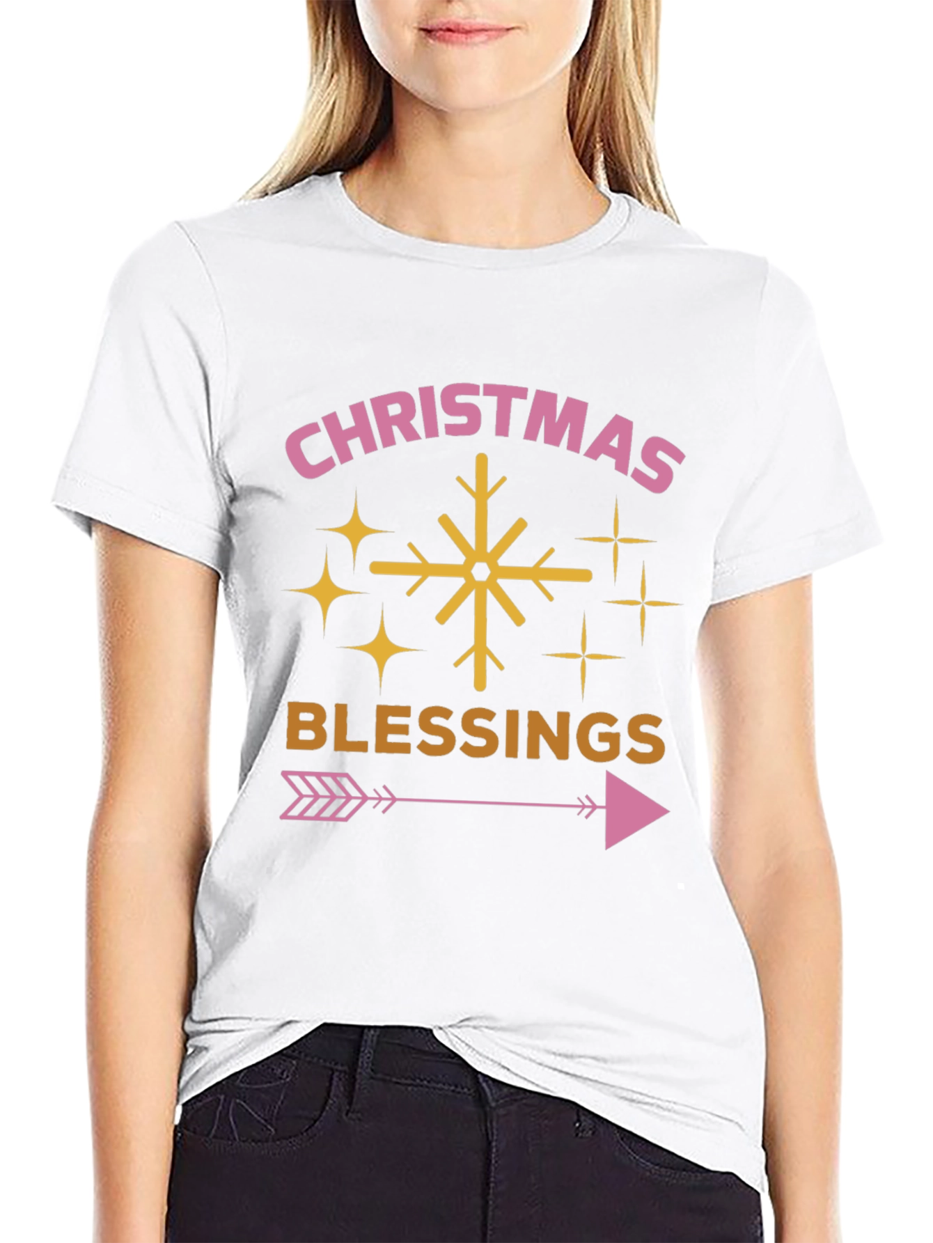 Christmas Blessings Graphic Tee - Holiday Cheer