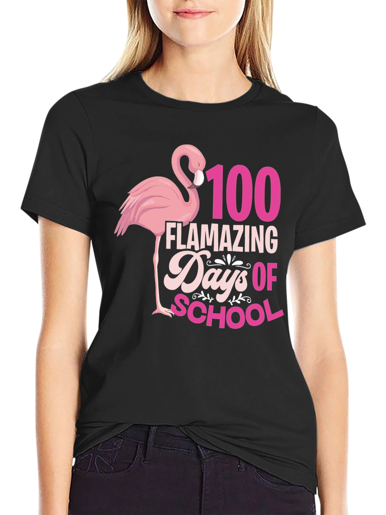 100 Days of School Flamingo Tee