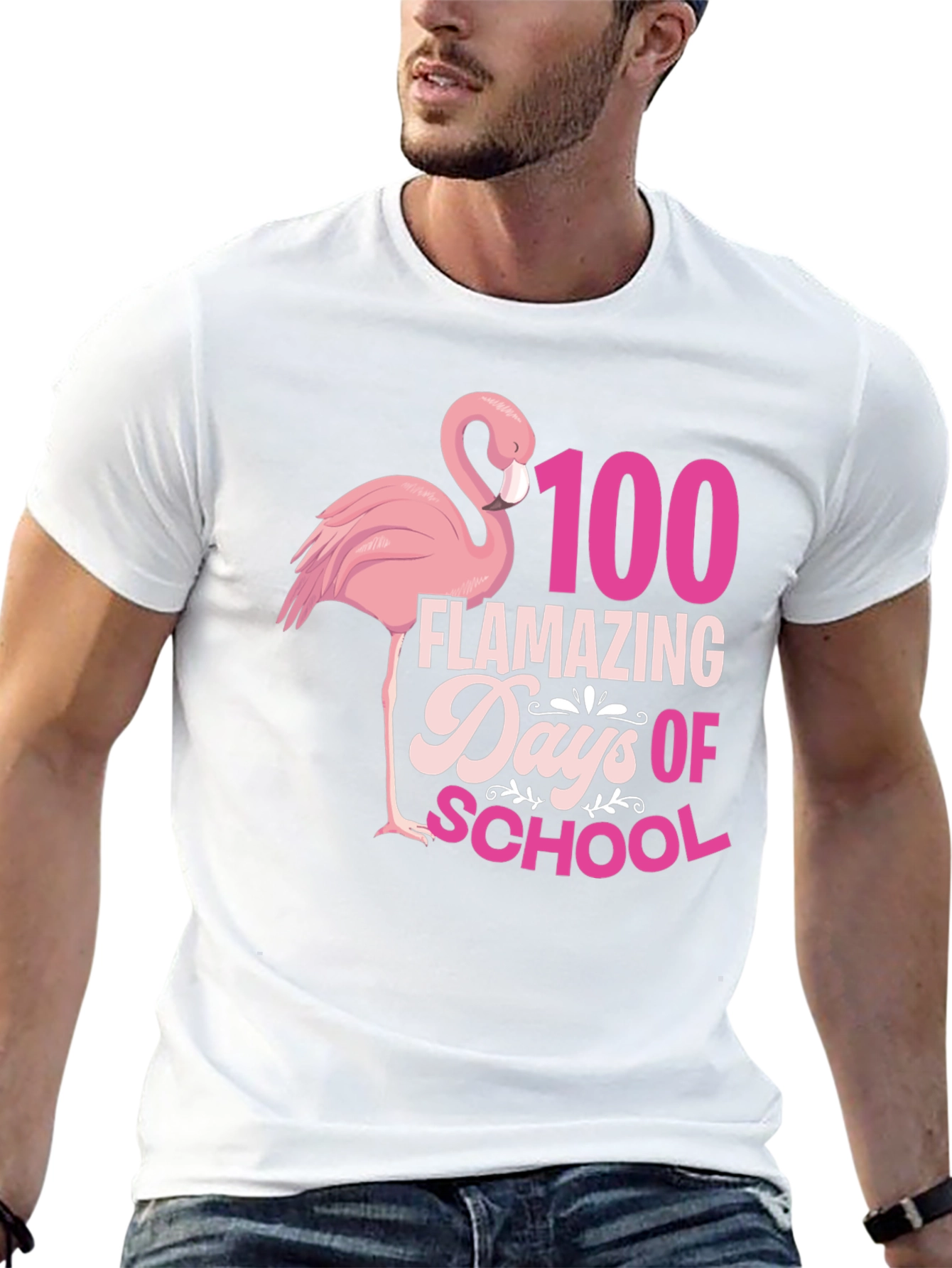 100 Days of School Flamingo Tee