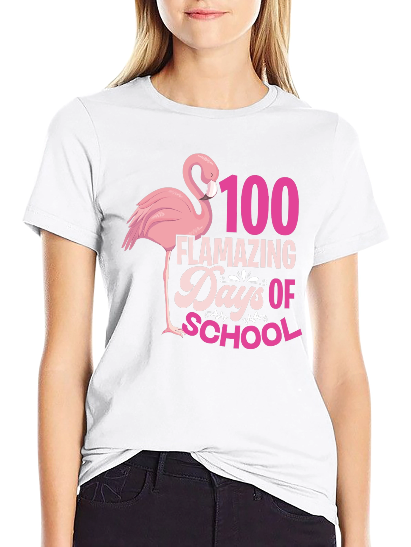 100 Days of School Flamingo Tee