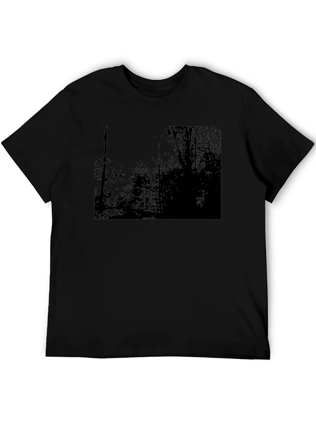 Dark Forest Graphic Tee - Black Cotton Blend