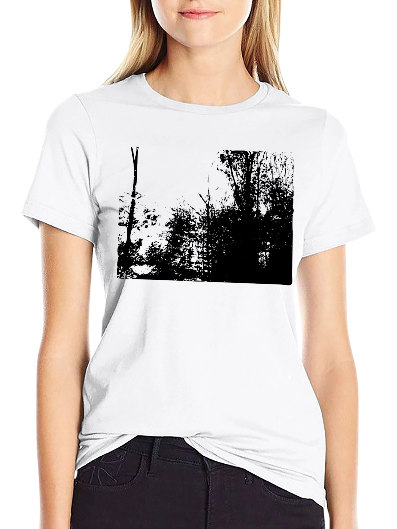Dark Forest Graphic Tee - Black Cotton Blend