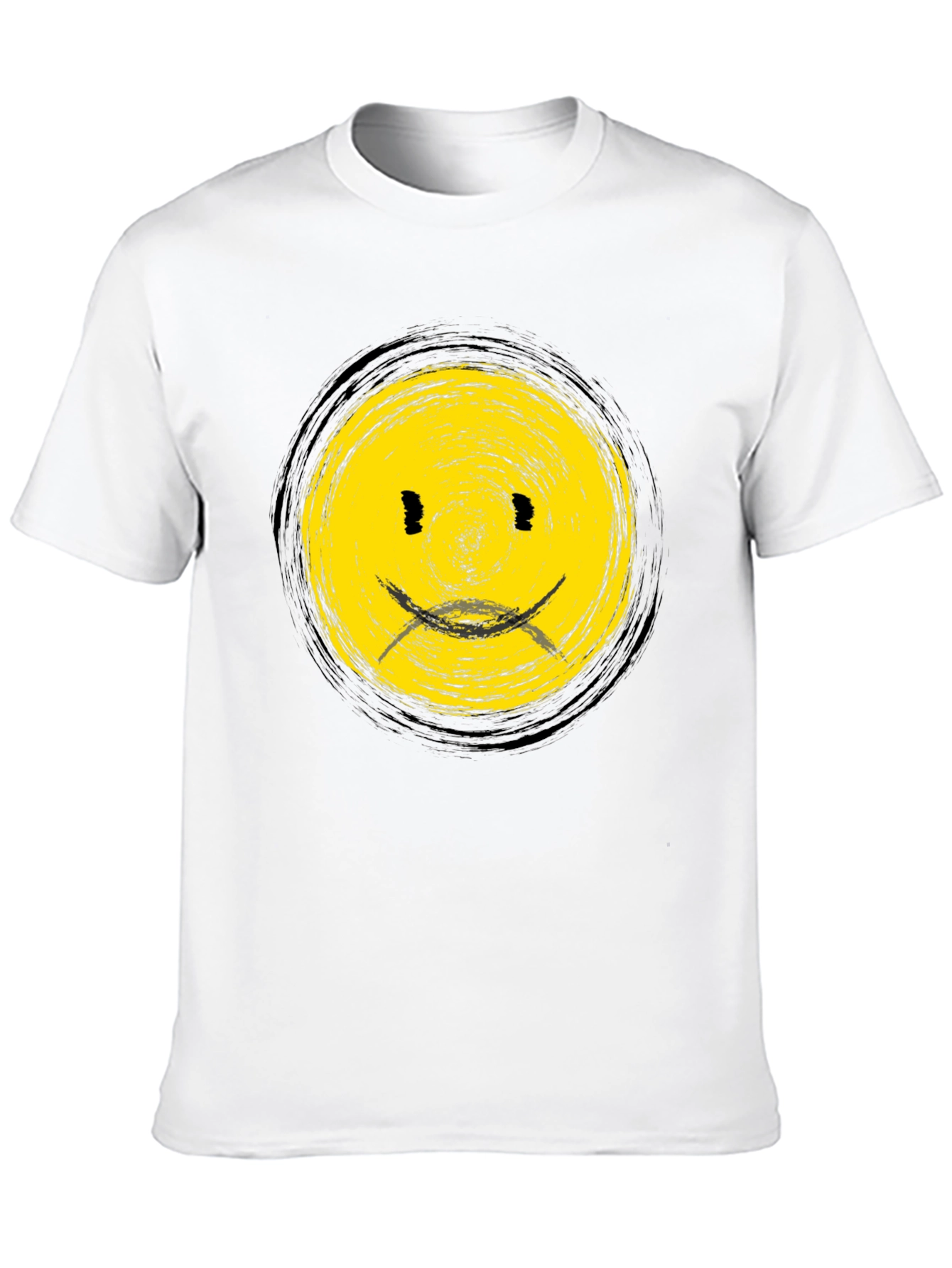 Smiley Face Black T-Shirt - Casual Graphic Tee