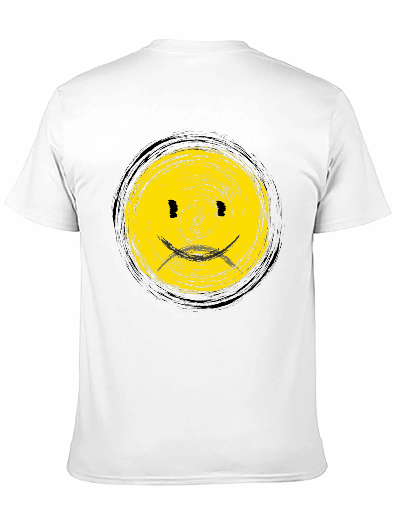 Smiley Face Black T-Shirt - Casual Graphic Tee