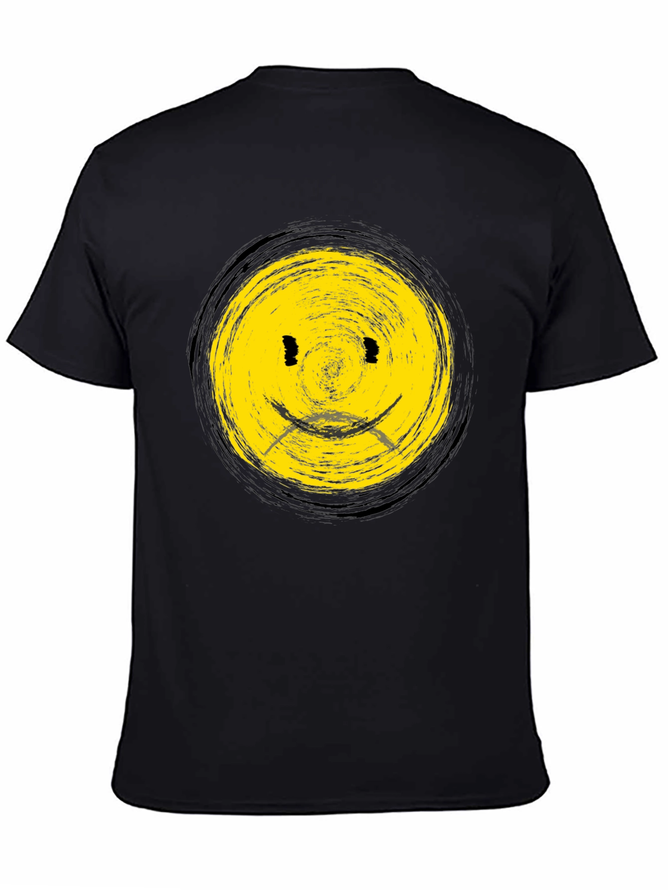 Smiley Face Black T-Shirt - Casual Graphic Tee
