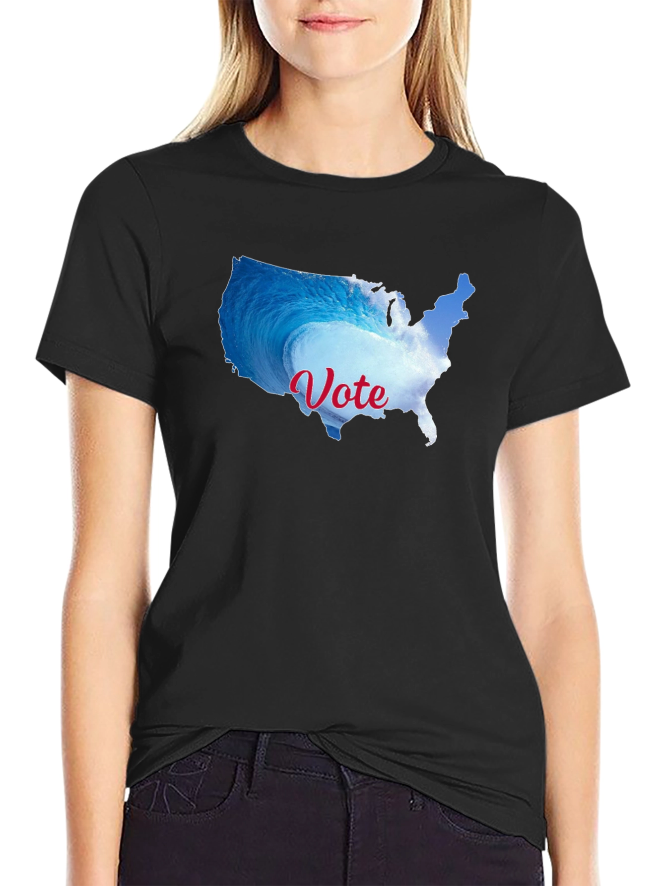 Vote USA Patriotic Graphic Tee - Black Cotton
