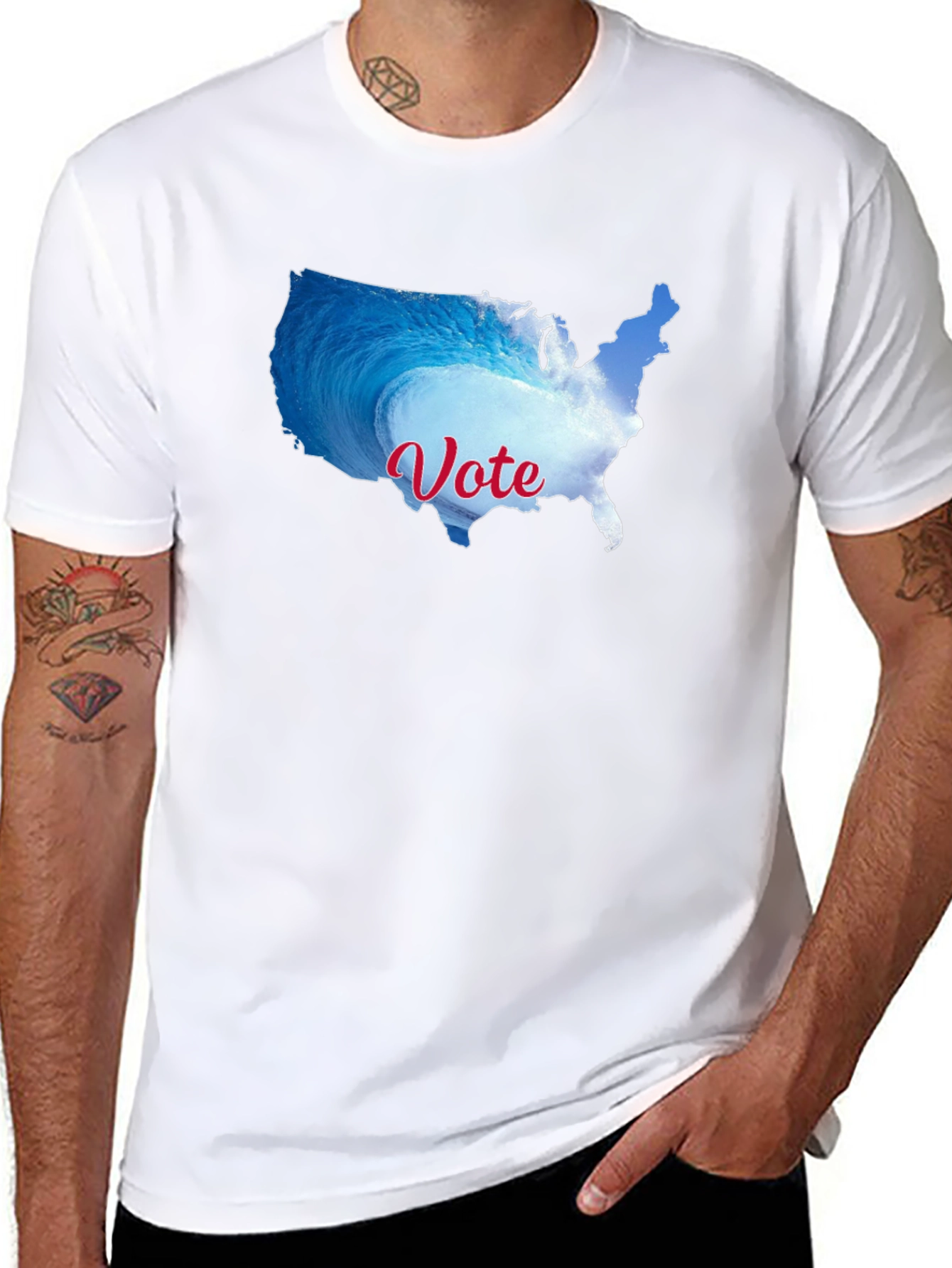 Vote USA Patriotic Graphic Tee - Black Cotton