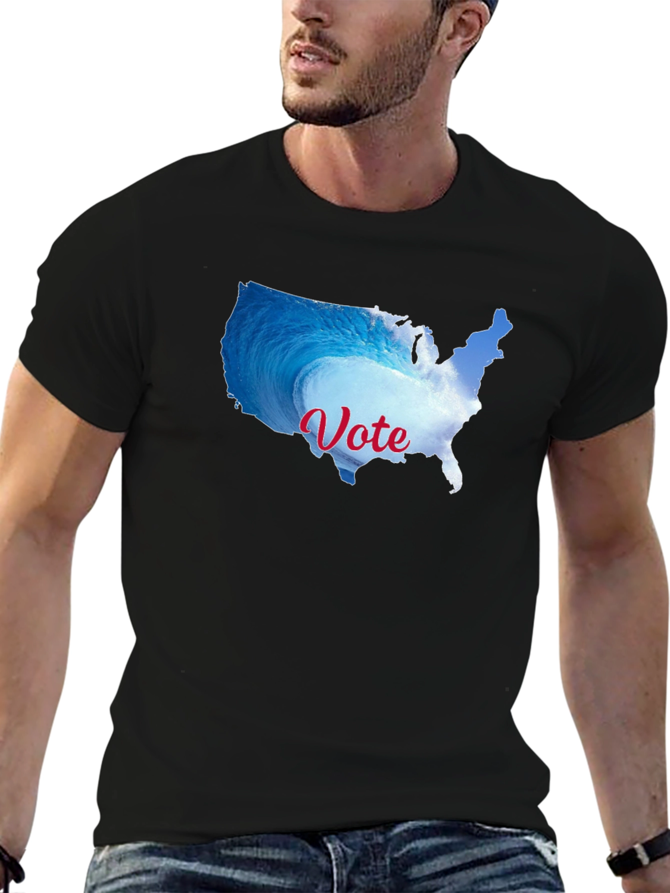 Vote USA Patriotic Graphic Tee - Black Cotton