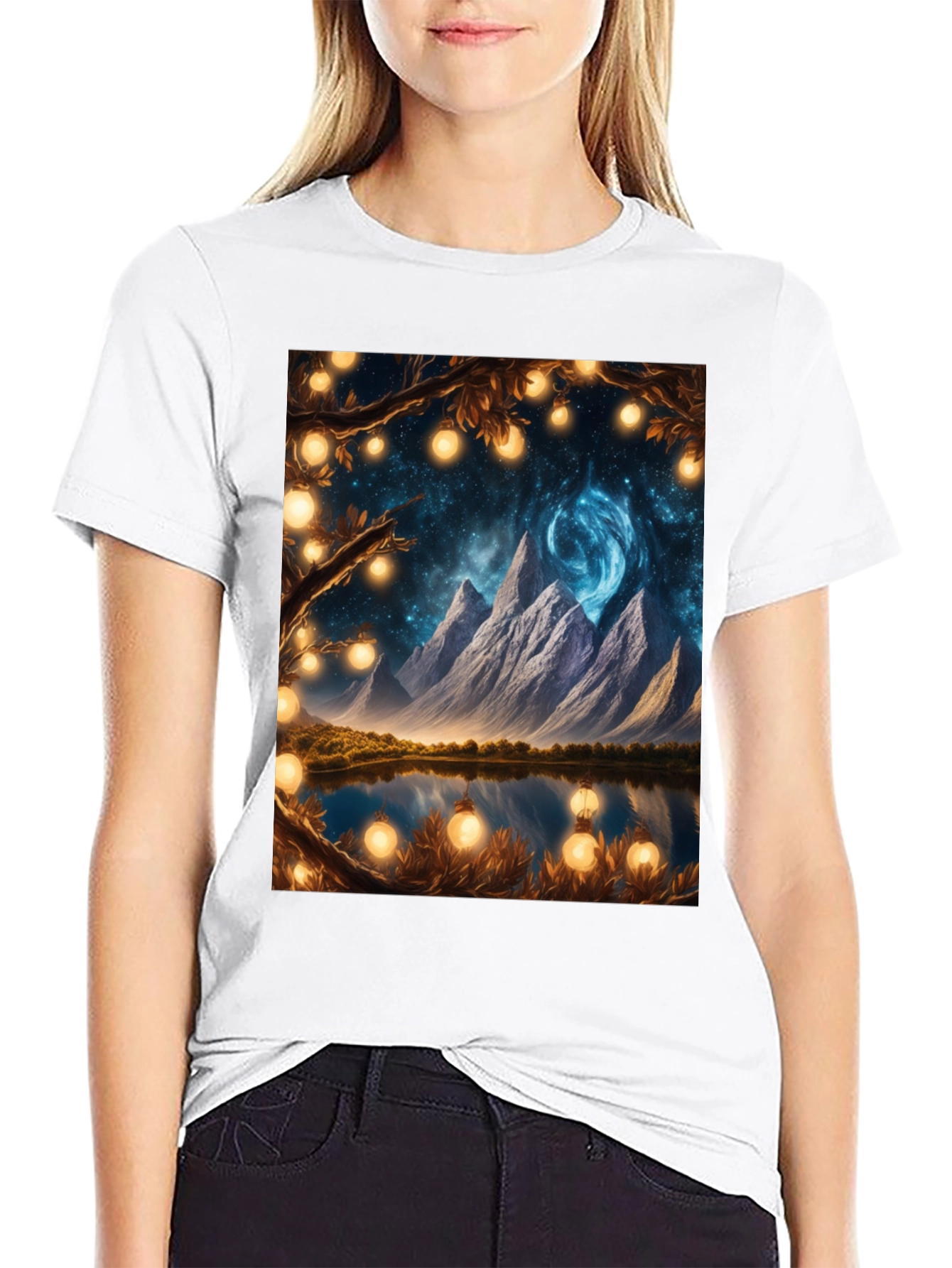 Fantasy Mountain Lake Graphic Tee