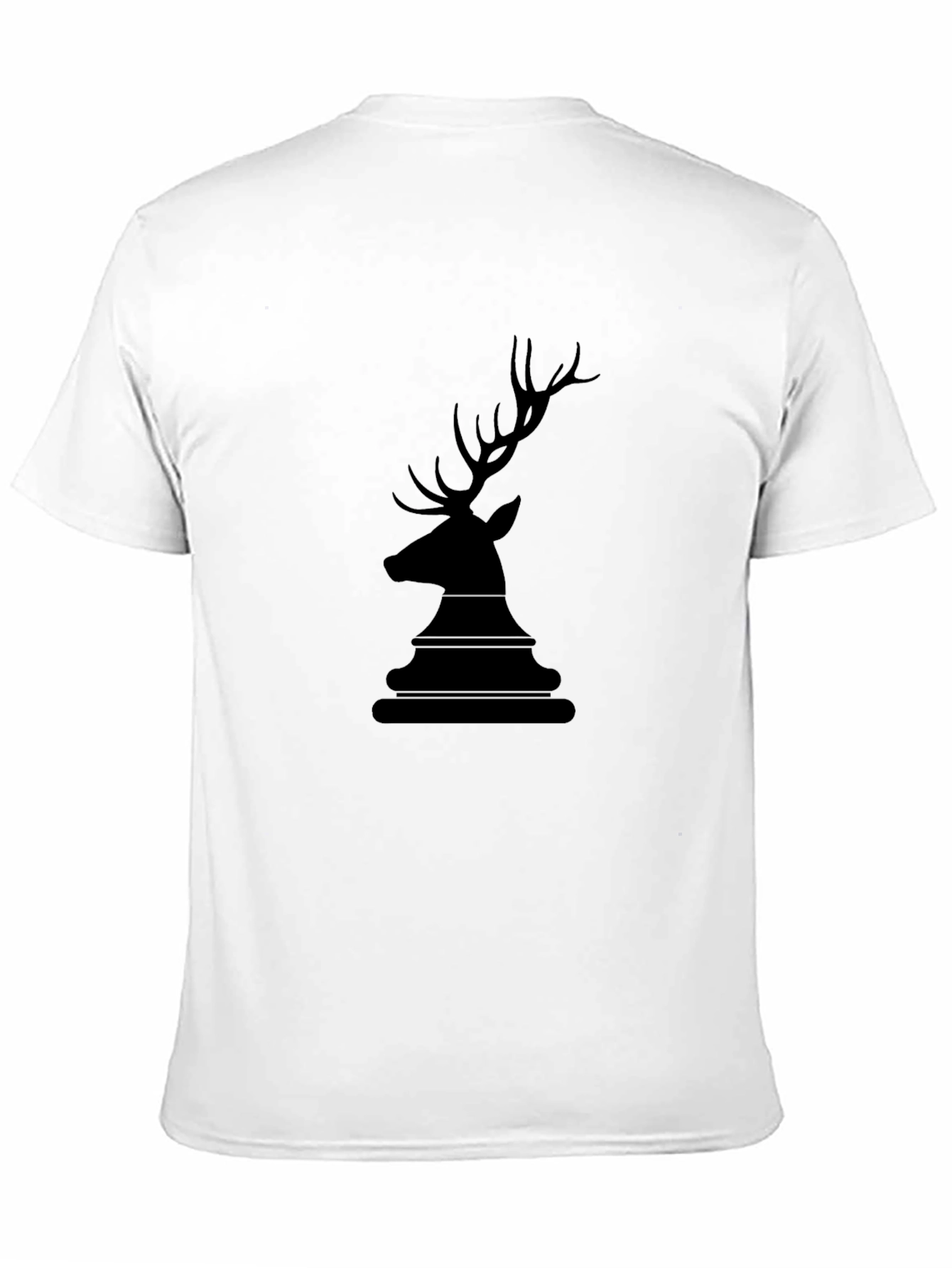 Mens Black Deer Head Graphic Tee