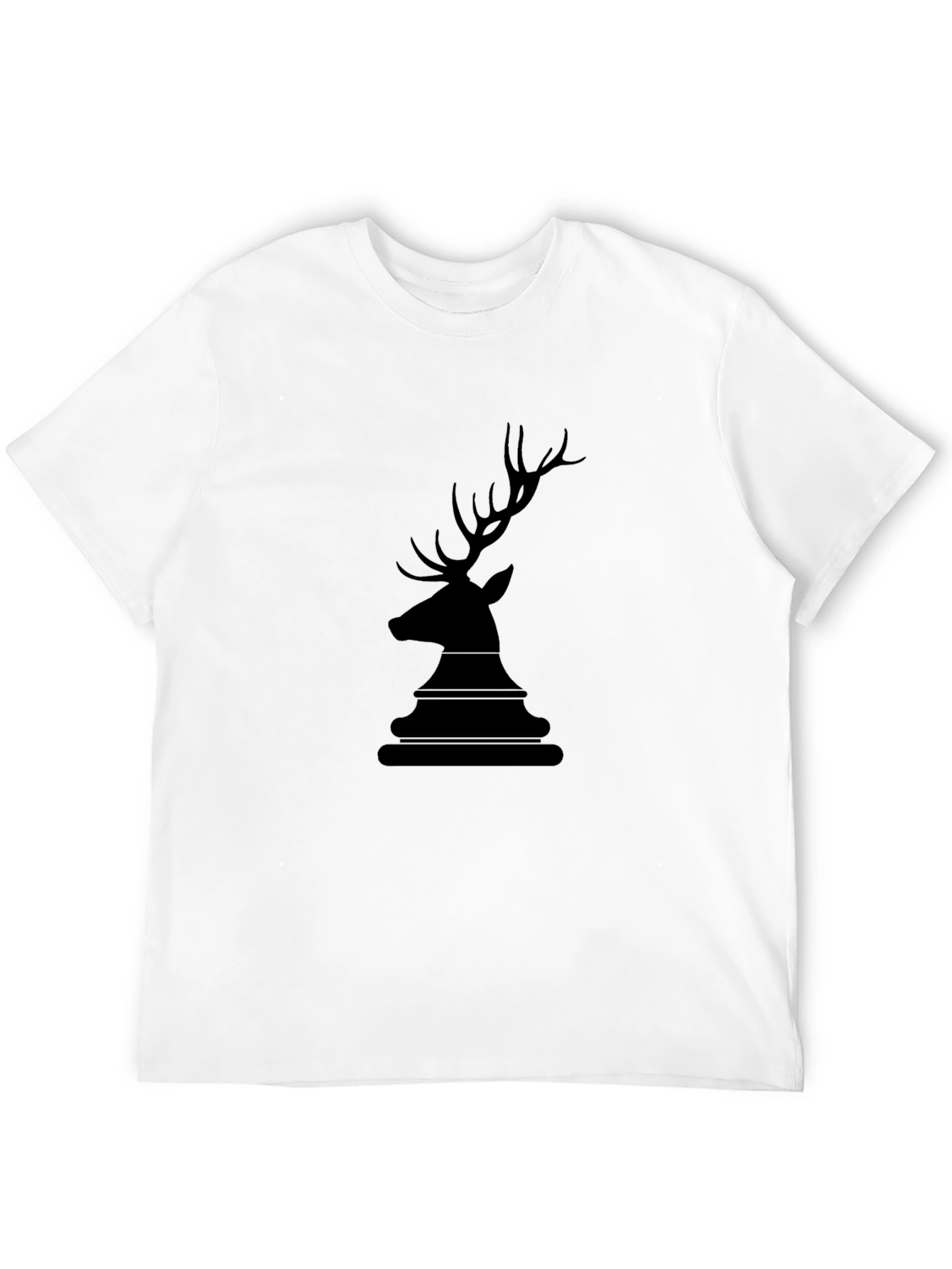 Mens Black Deer Head Graphic Tee