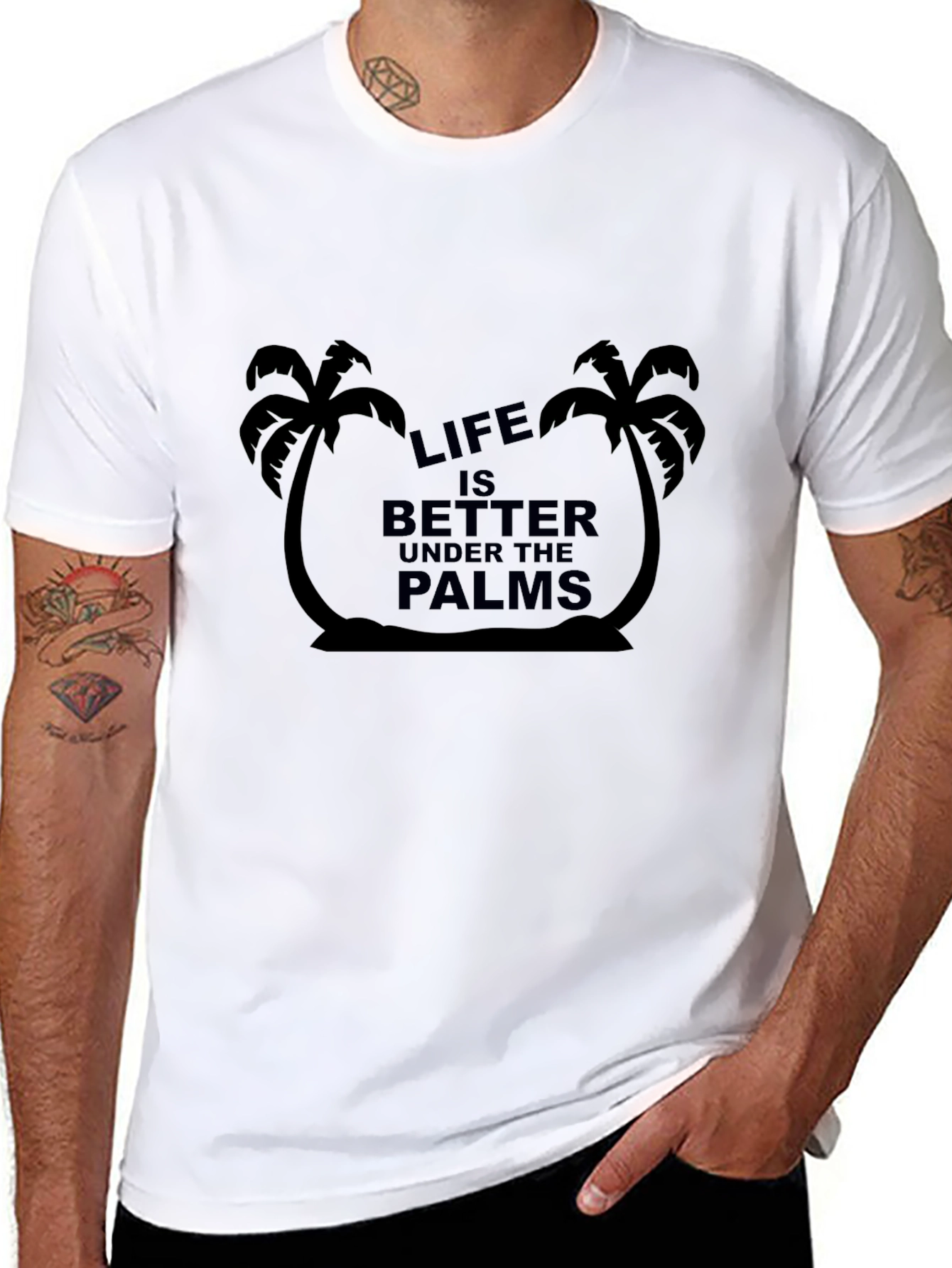 Life Under the Palms Black Graphic Tee
