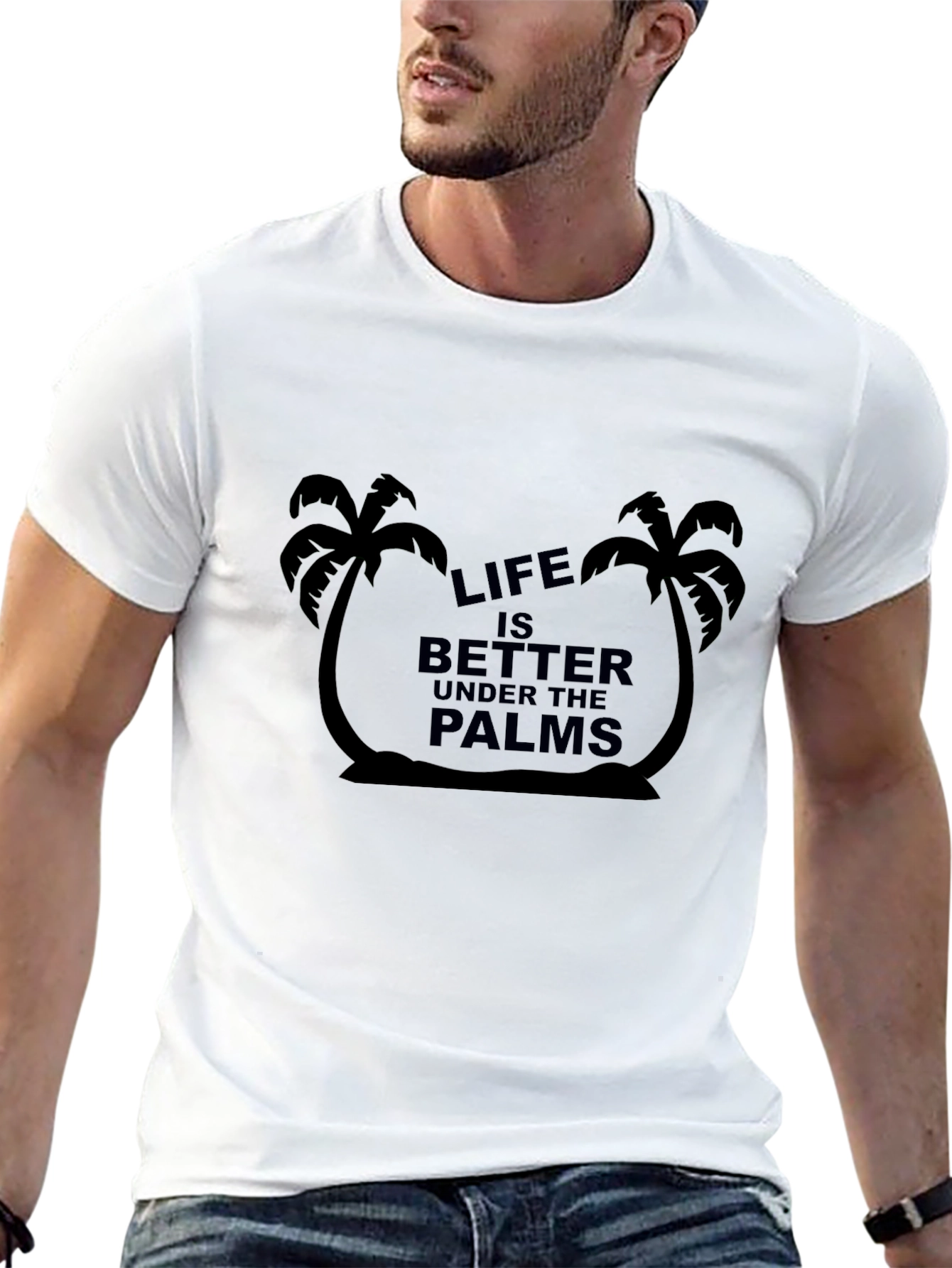 Life Under the Palms Black Graphic Tee