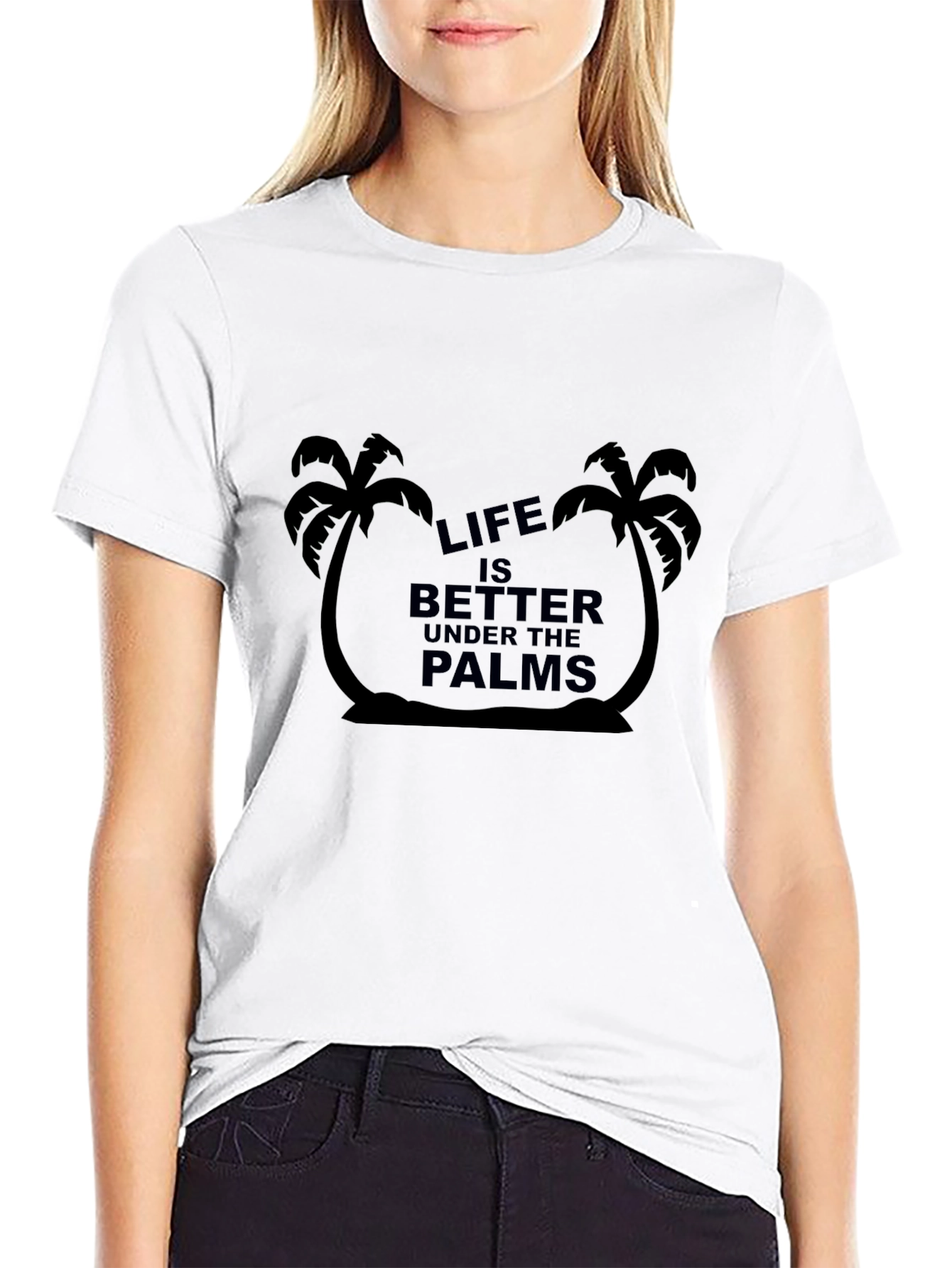 Life Under the Palms Black Graphic Tee