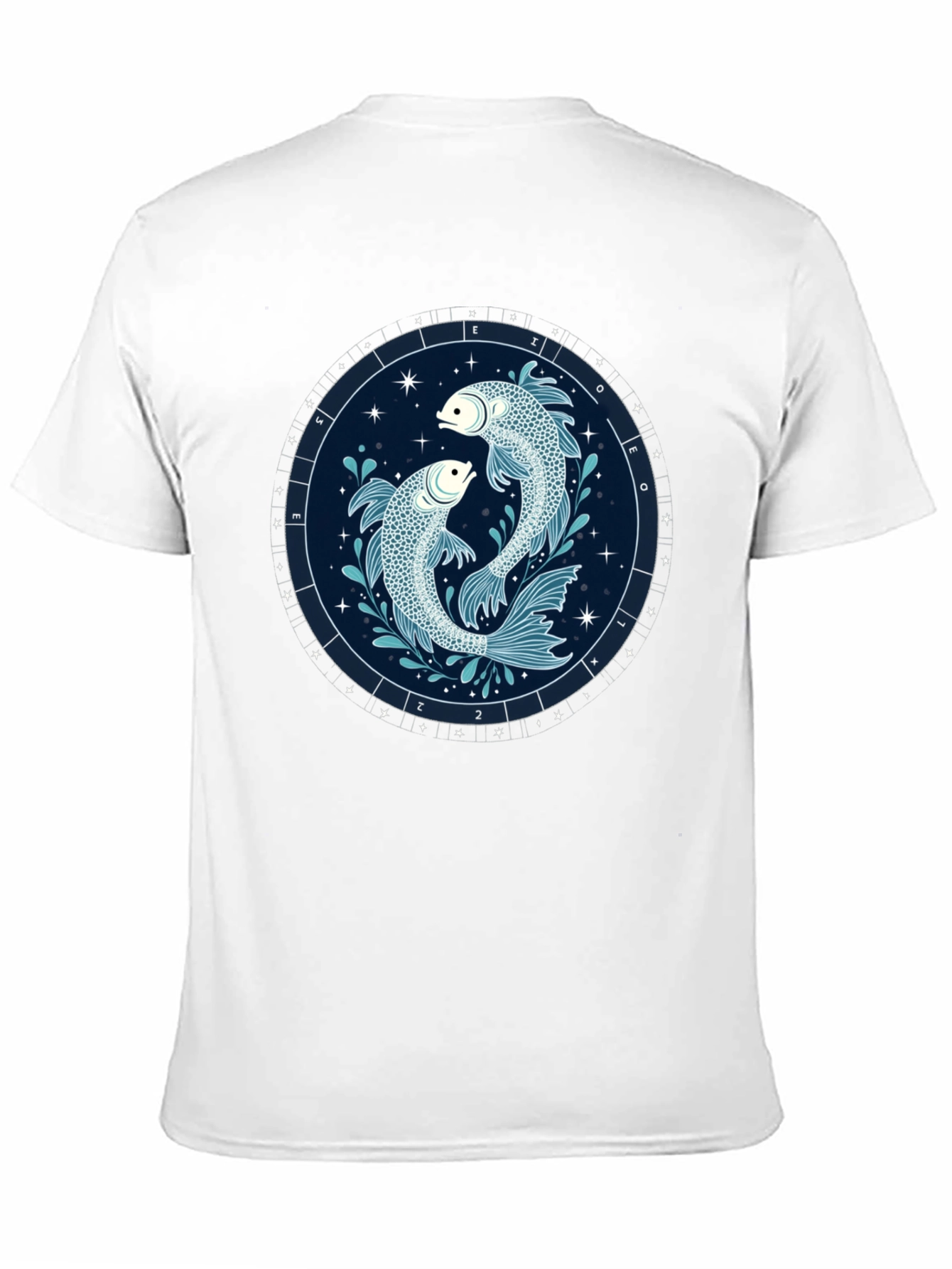 Pisces Zodiac Graphic Tee - Black