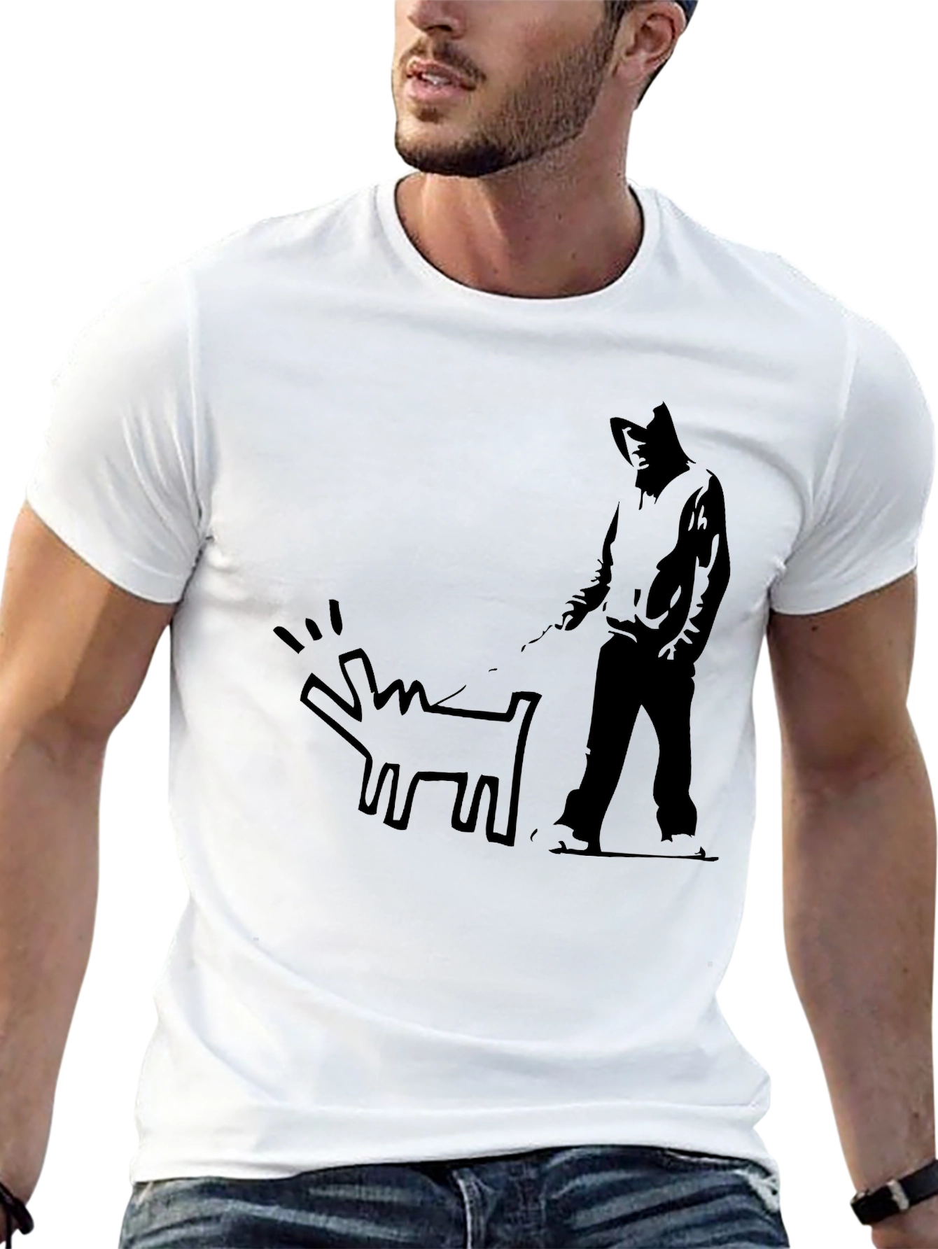 Banksy Graffiti Dog T-Shirt - Black