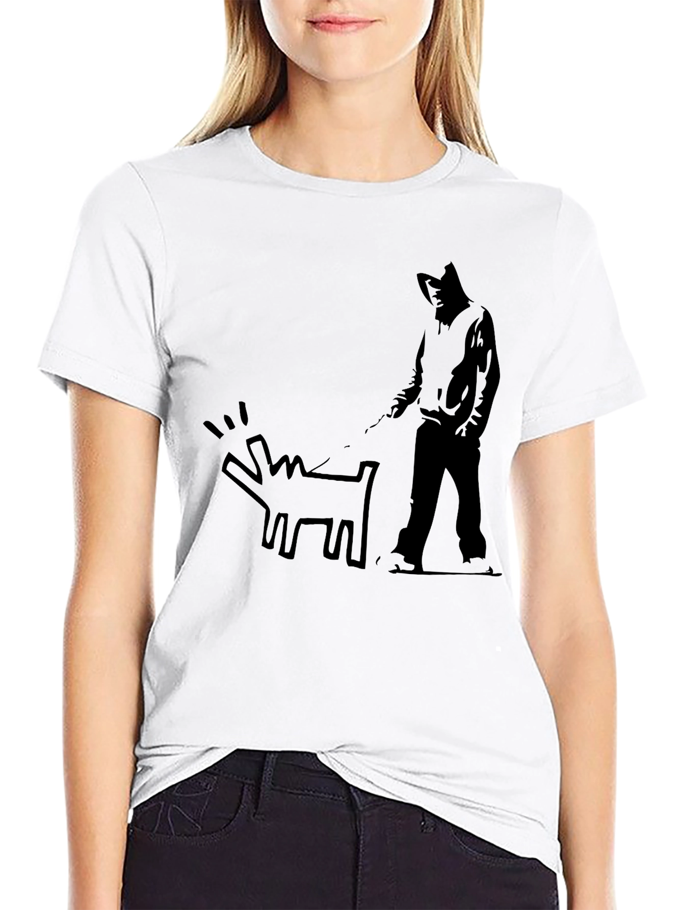 Banksy Graffiti Dog T-Shirt - Black