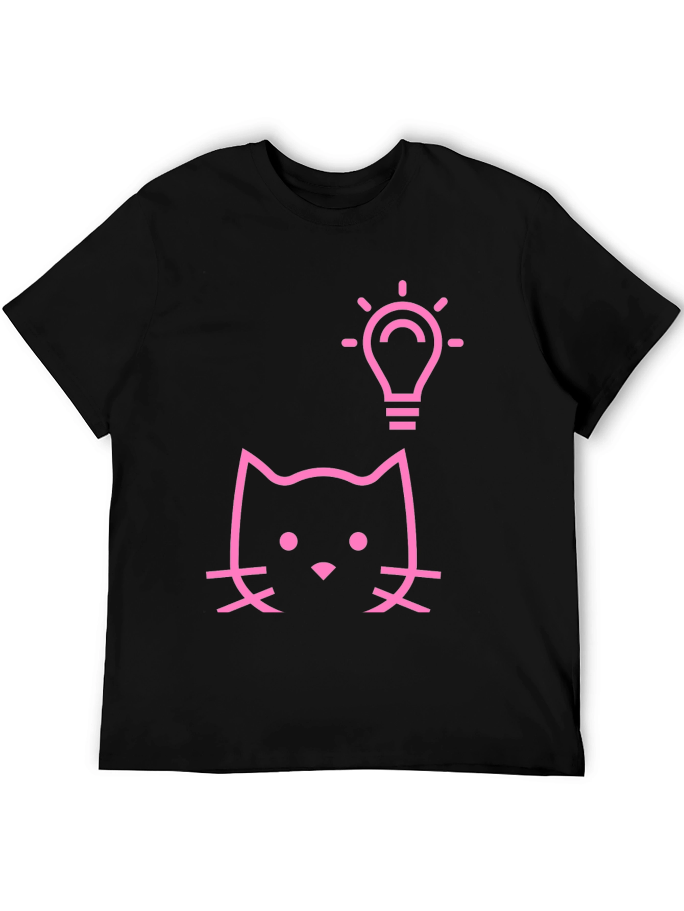 Cat Idea T-Shirt - Black Cotton Tee