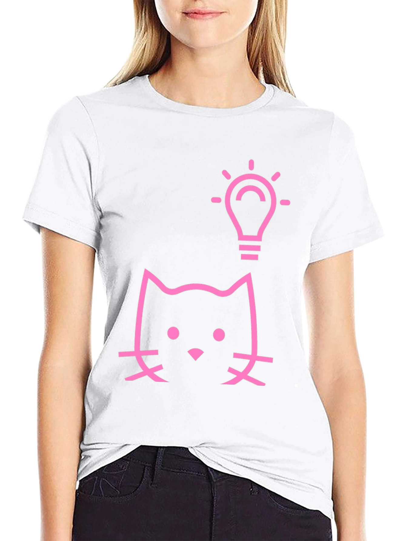 Cat Idea T-Shirt - Black Cotton Tee