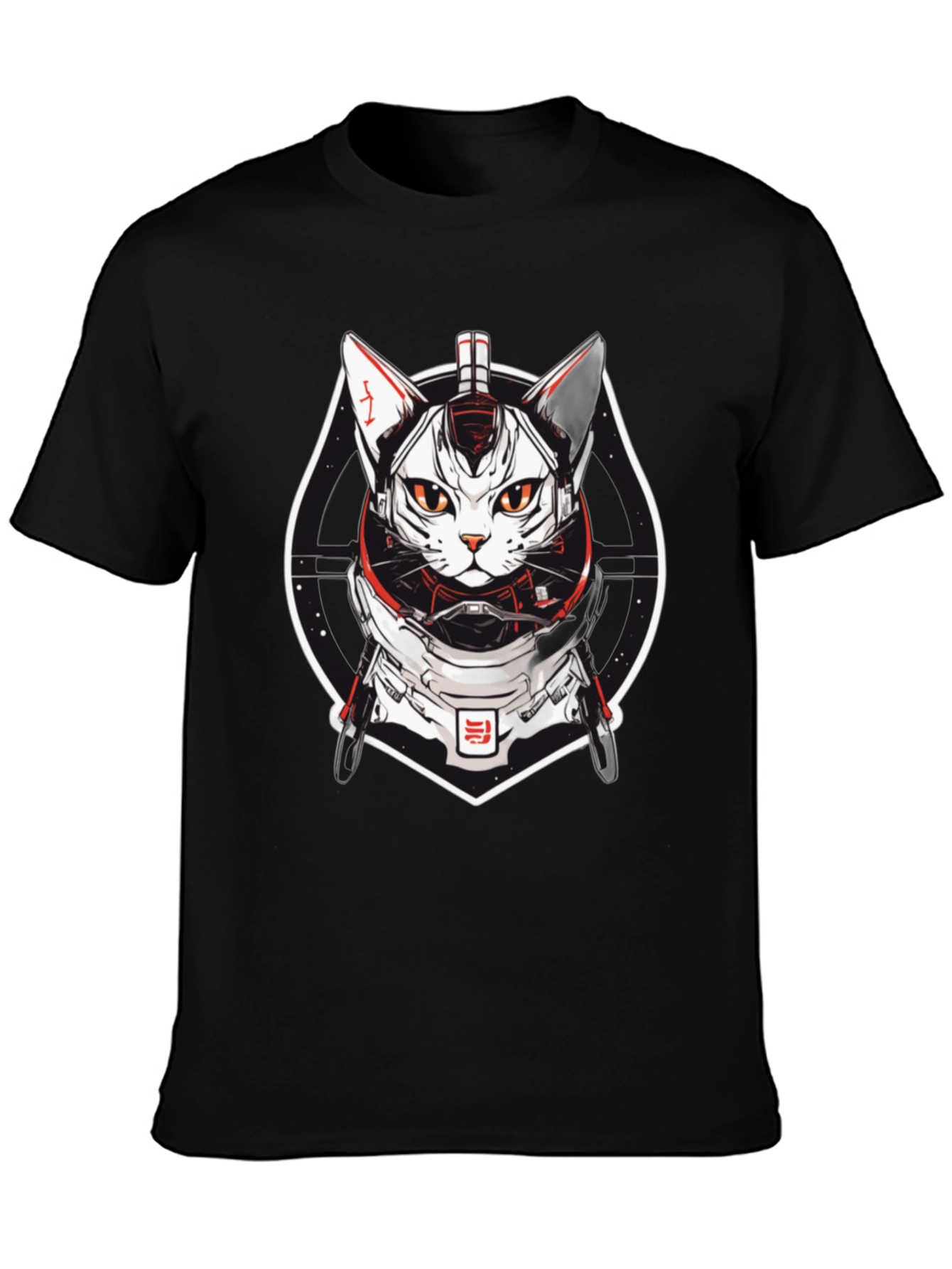 Sci-Fi Cat Astronaut Black T-Shirt