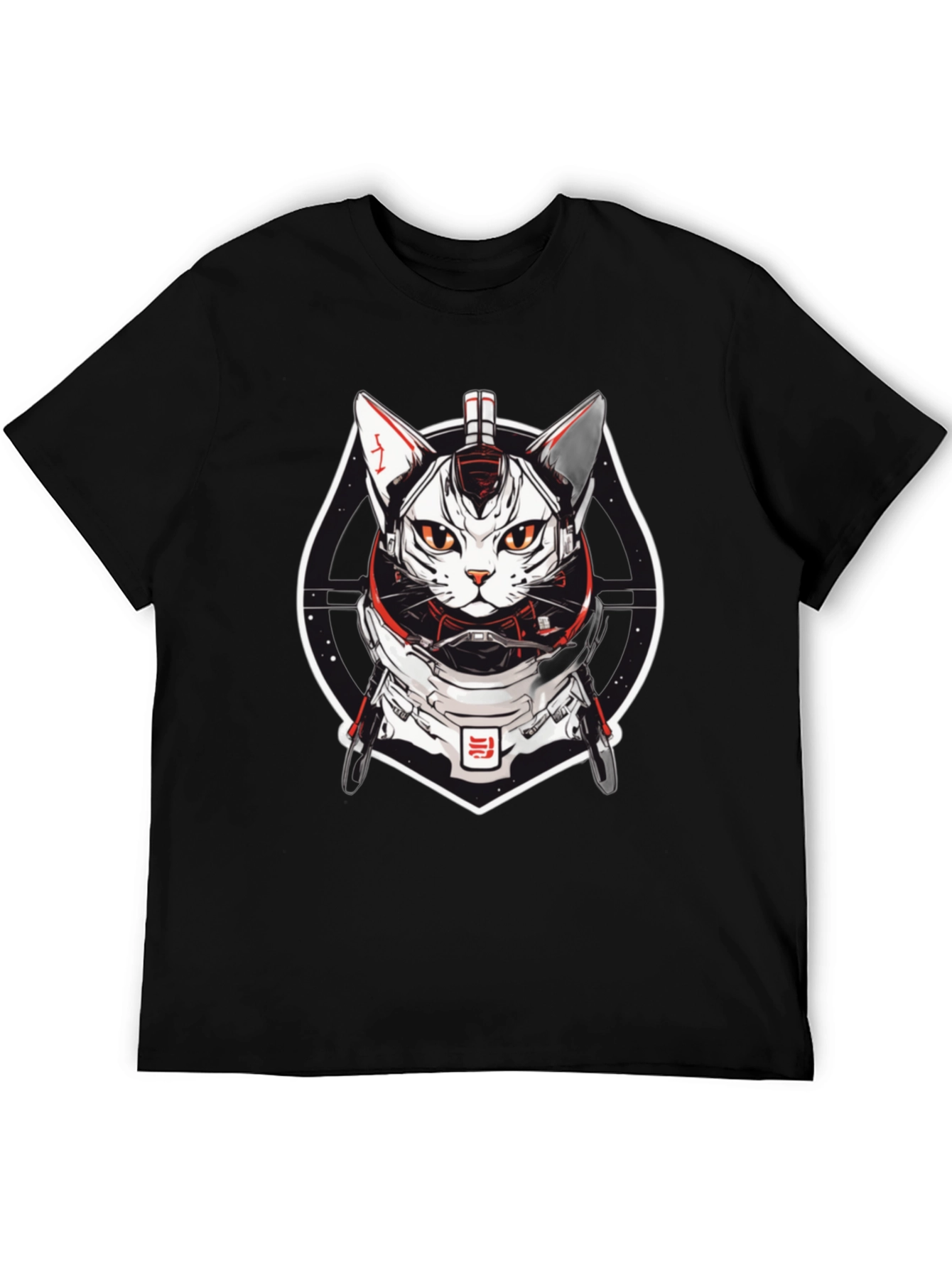 Sci-Fi Cat Astronaut Black T-Shirt