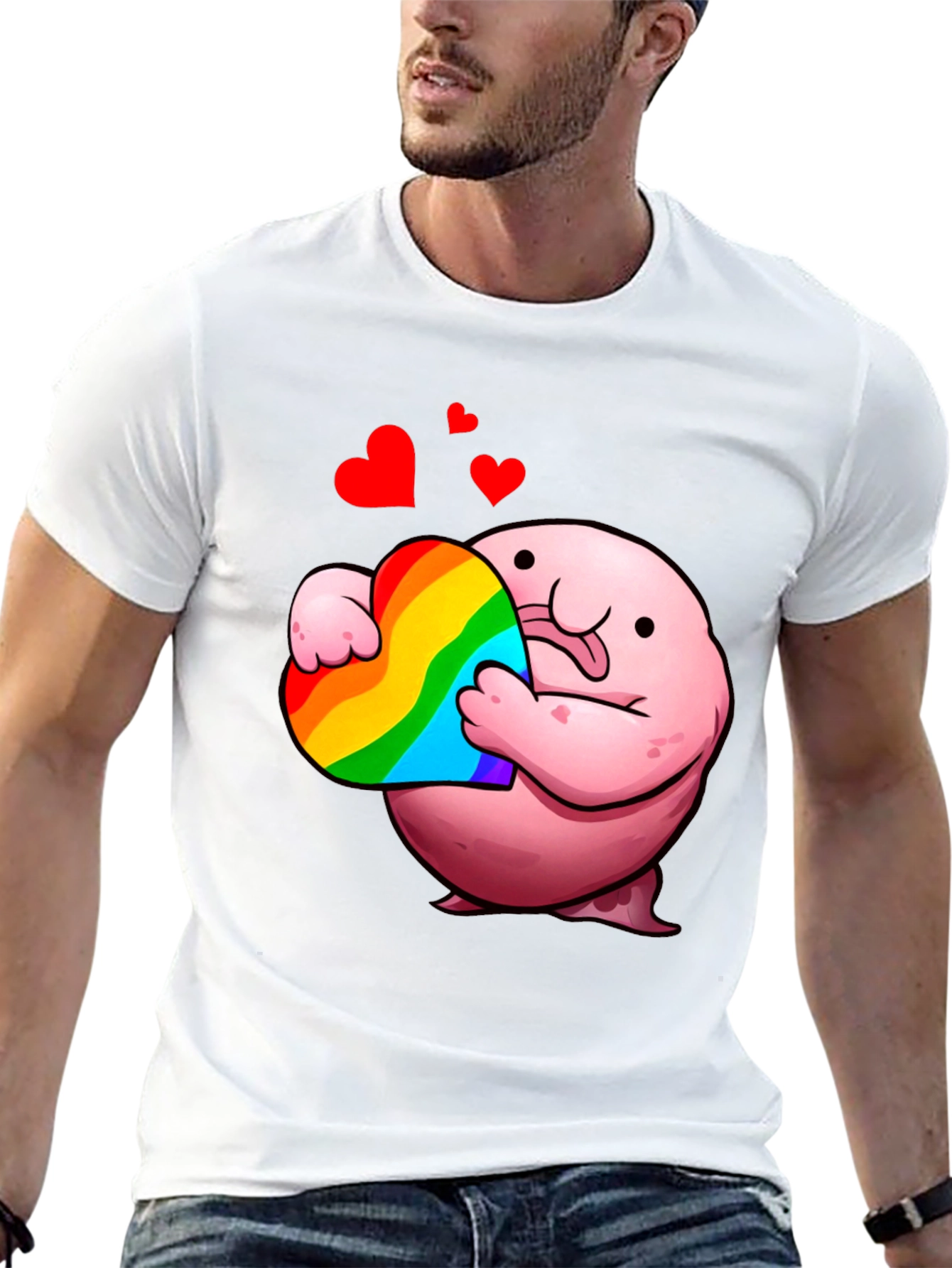 Blobfish Heart Pride T-Shirt - Soft Cotton Tee