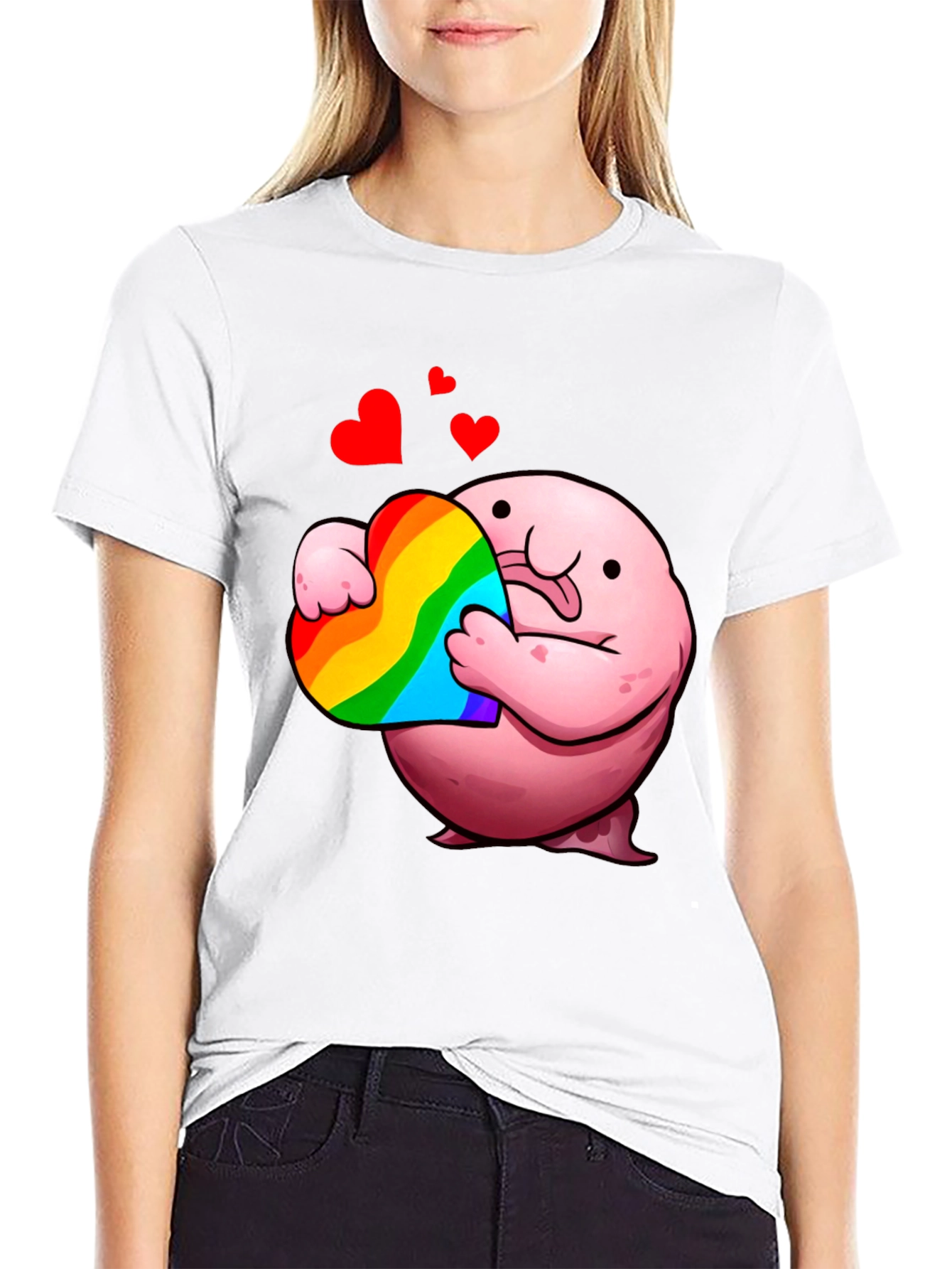 Blobfish Heart Pride T-Shirt - Soft Cotton Tee