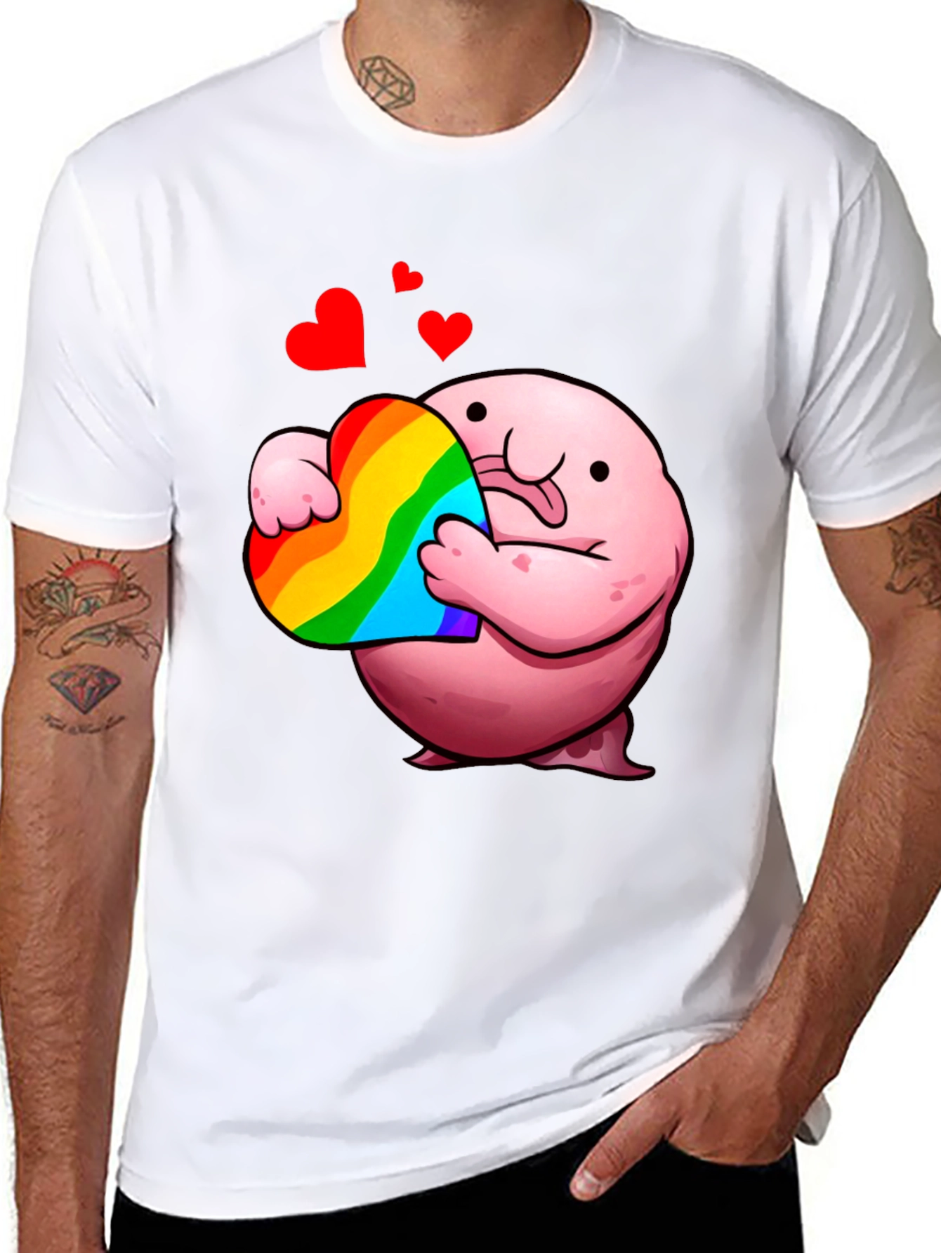 Blobfish Heart Pride T-Shirt - Soft Cotton Tee