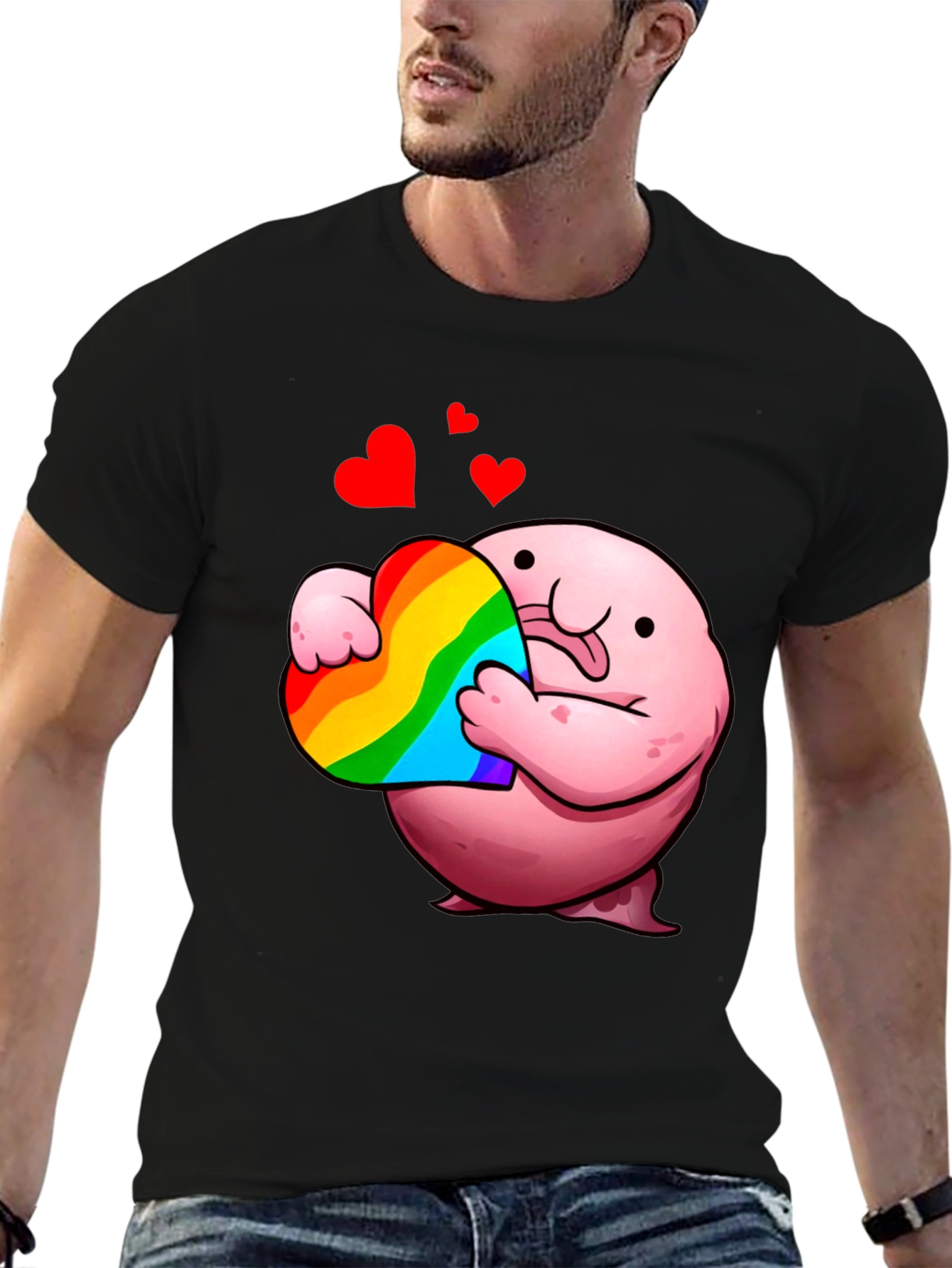 Blobfish Heart Pride T-Shirt - Soft Cotton Tee