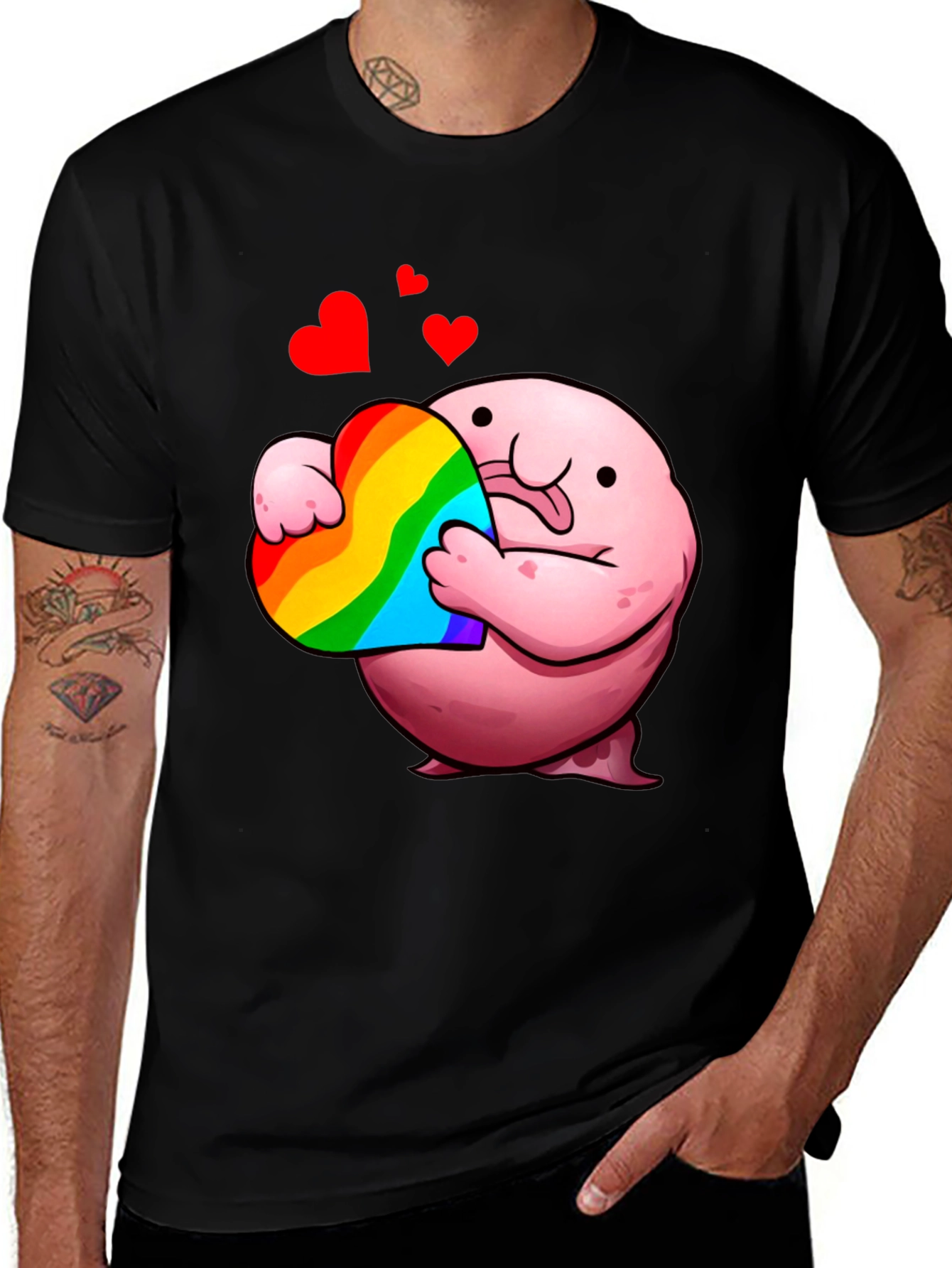 Blobfish Heart Pride T-Shirt - Soft Cotton Tee