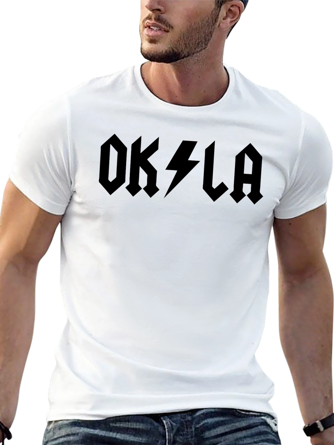 OKLA Lightning Bolt Graphic Tee - Black