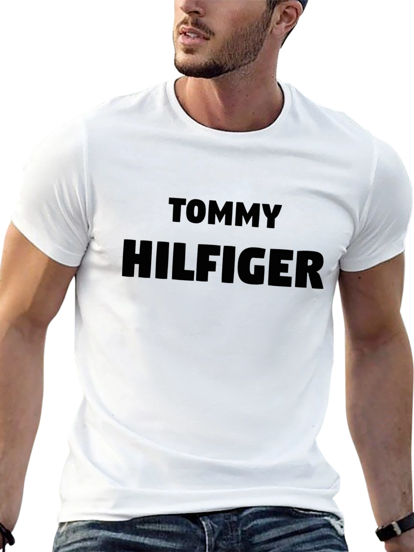 Tommy Hilfiger Mens Black Crewneck T-Shirt