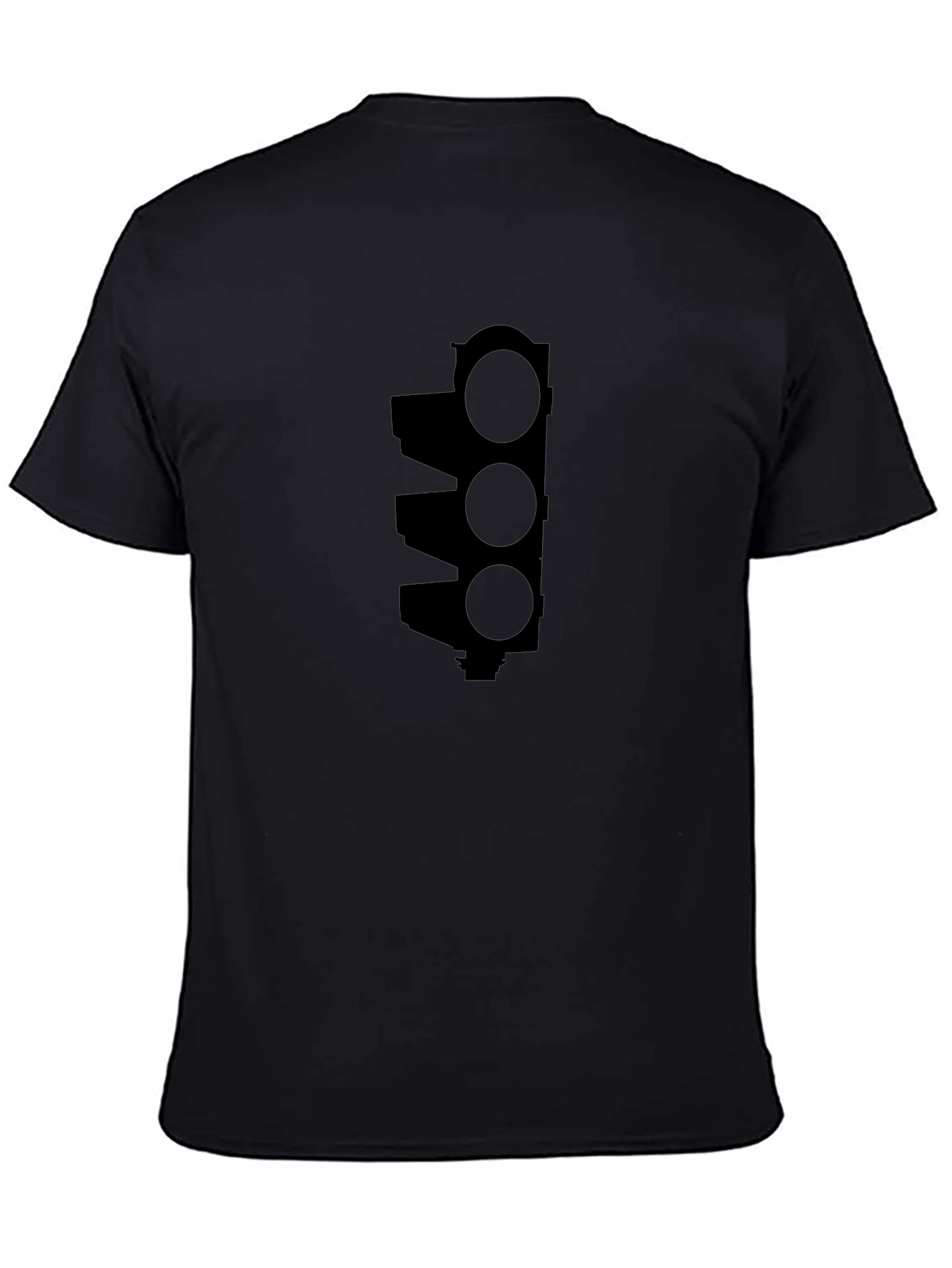 Traffic Light Graphic Tee - Black Cotton T-Shirt