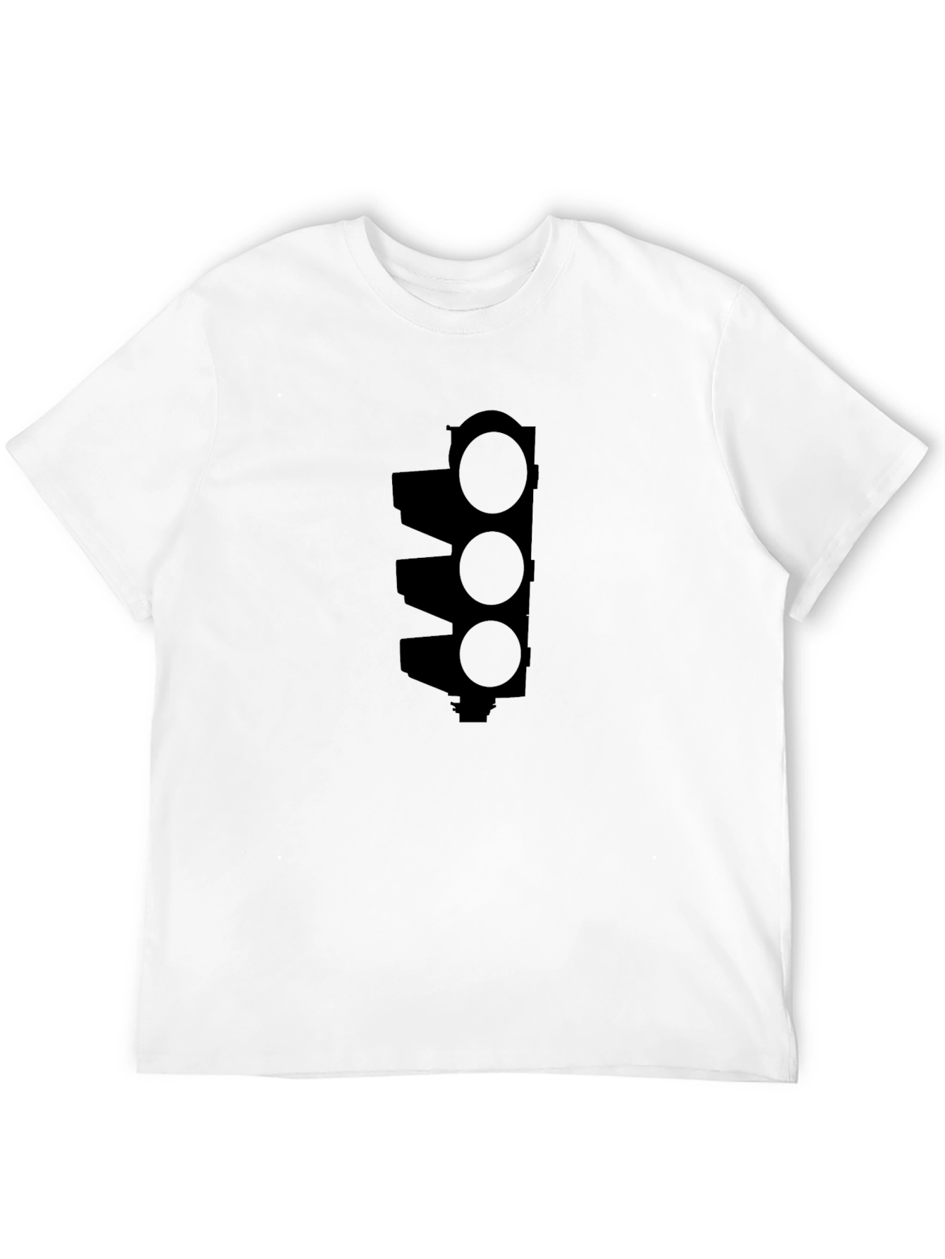 Traffic Light Graphic Tee - Black Cotton T-Shirt