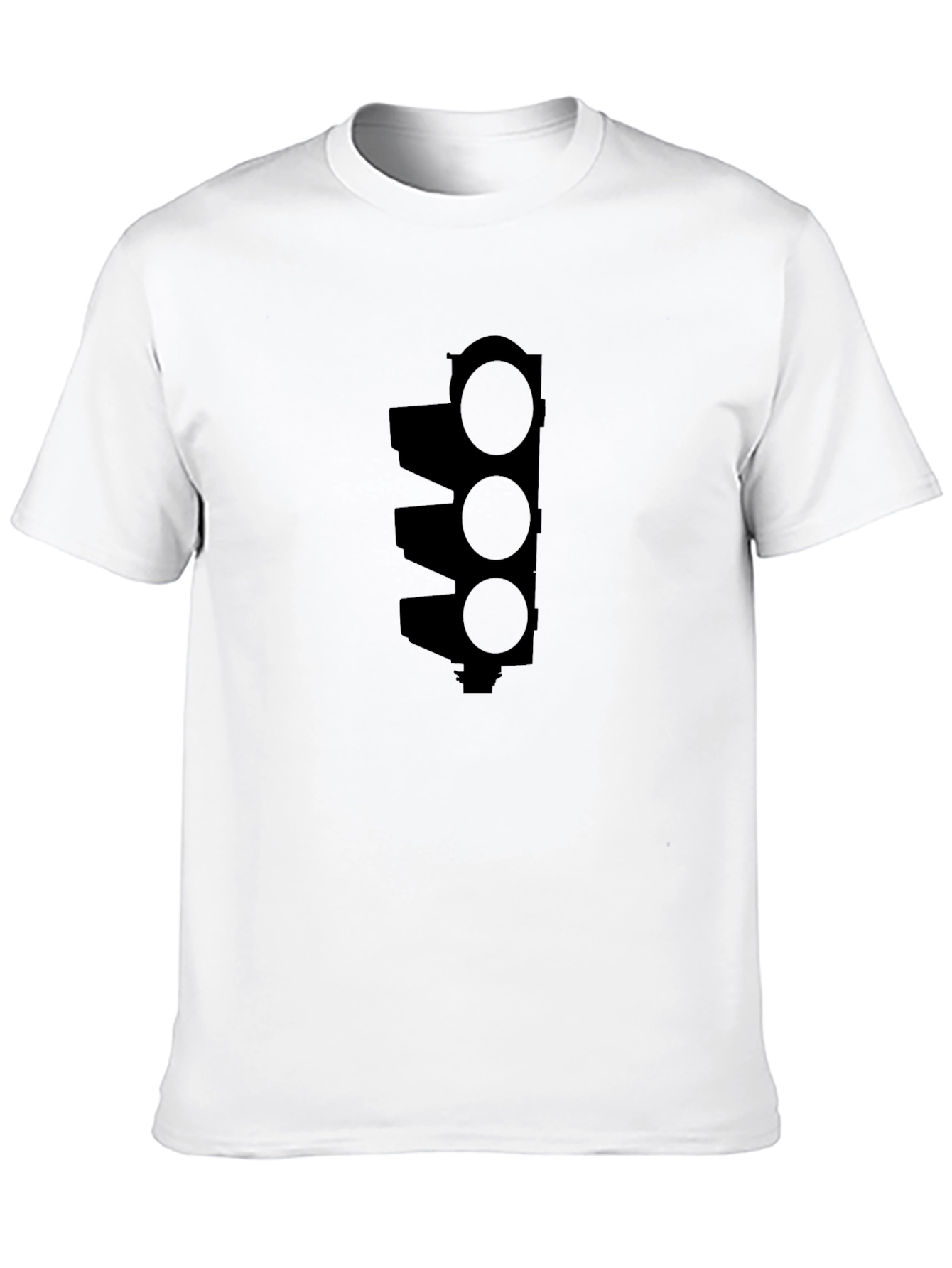 Traffic Light Graphic Tee - Black Cotton T-Shirt
