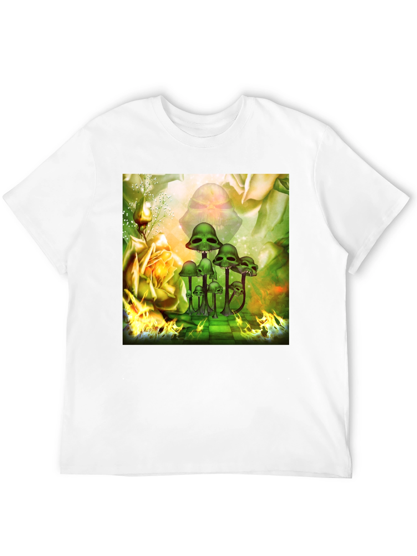 Mushroom Skull Graphic Tee - Unique Design