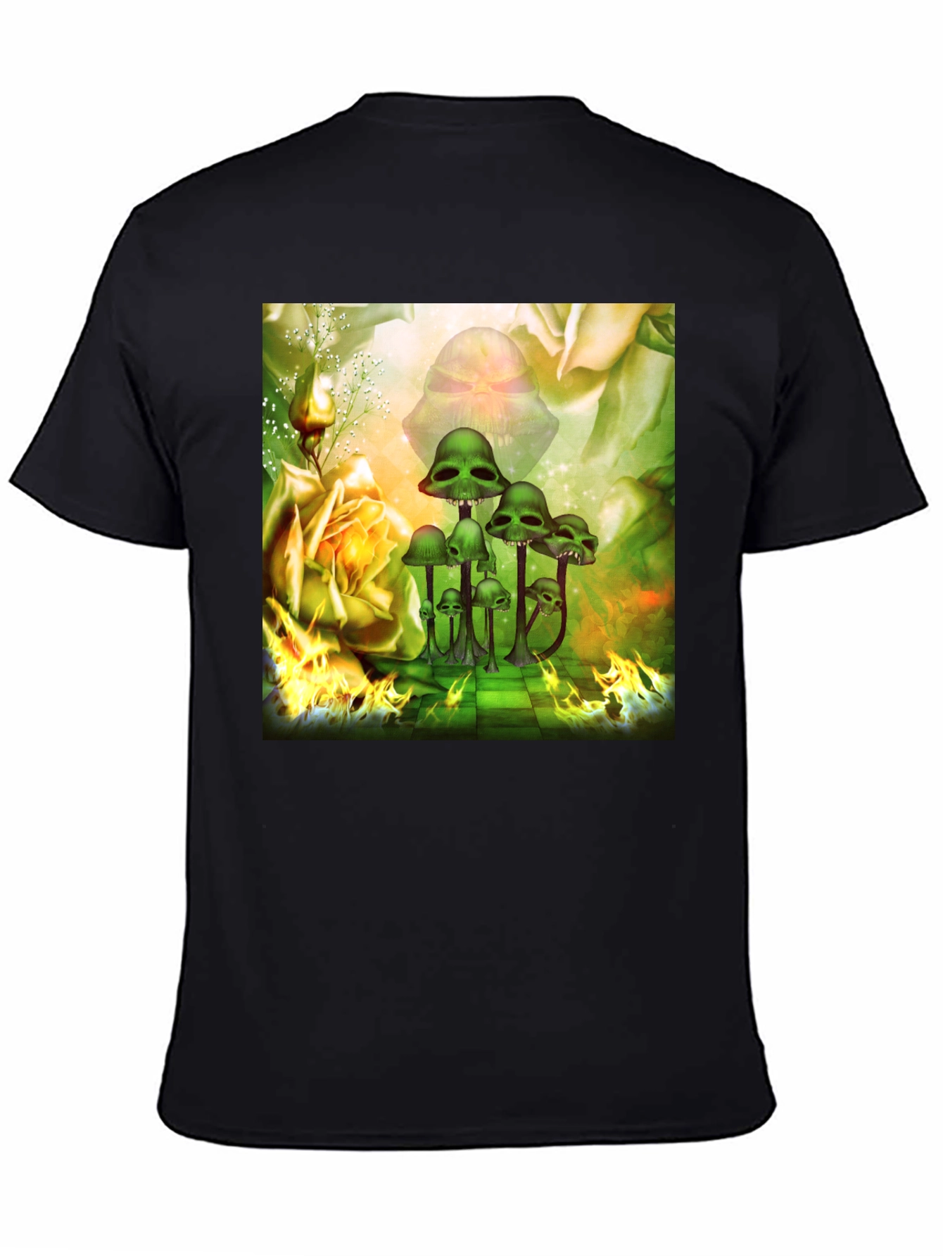 Mushroom Skull Graphic Tee - Unique Design
