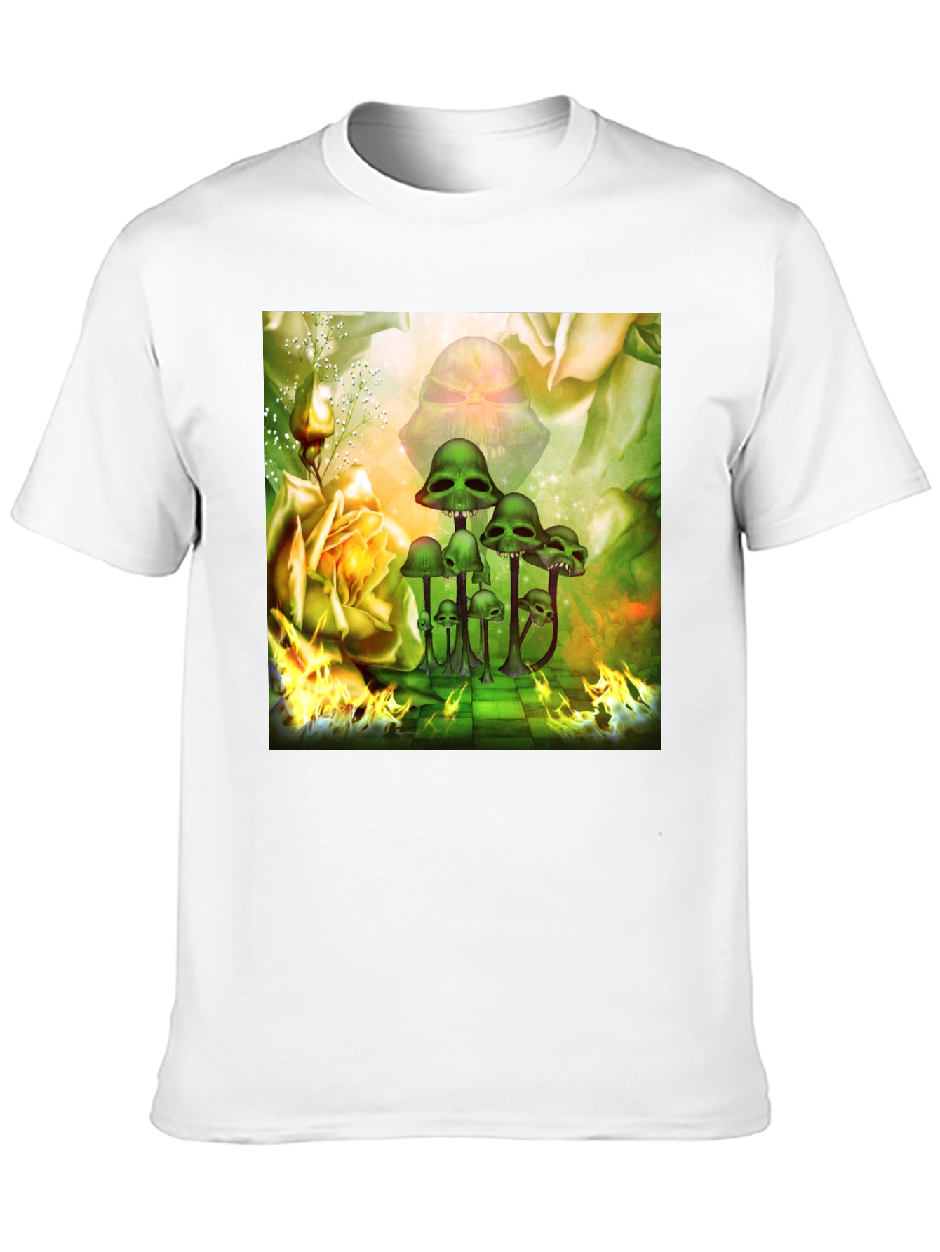 Mushroom Skull Graphic Tee - Unique Design