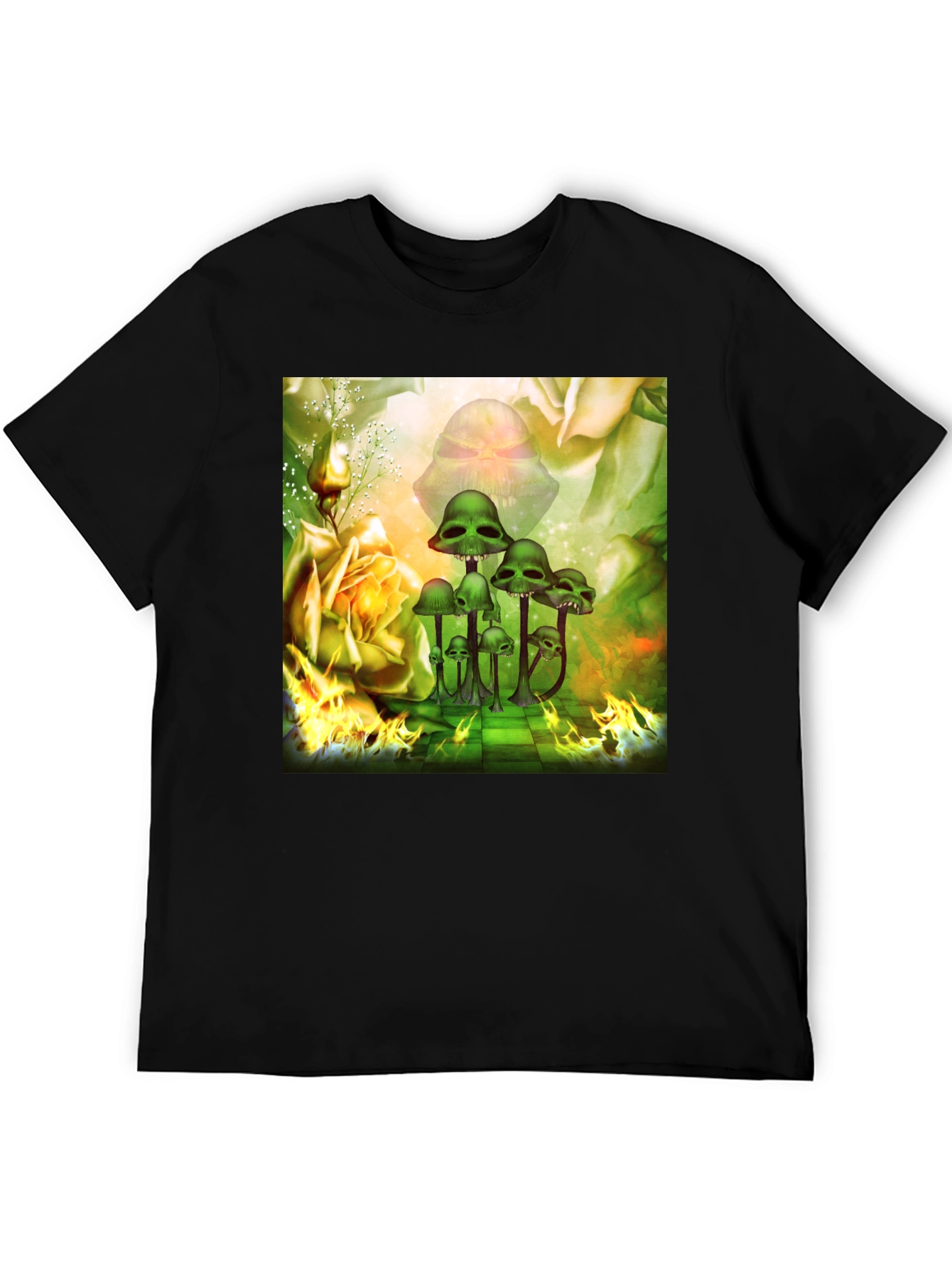 Mushroom Skull Graphic Tee - Unique Design