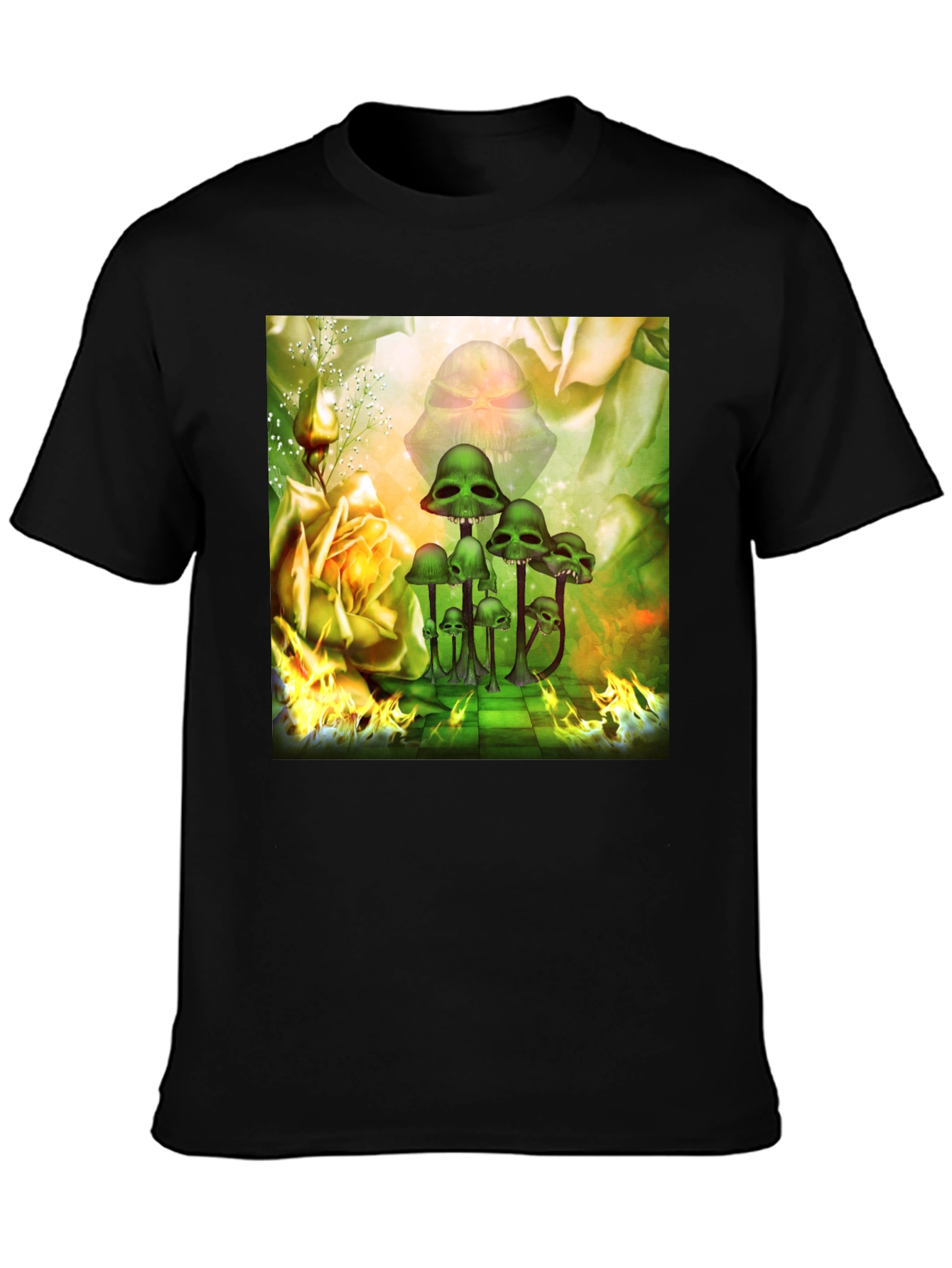 Mushroom Skull Graphic Tee - Unique Design