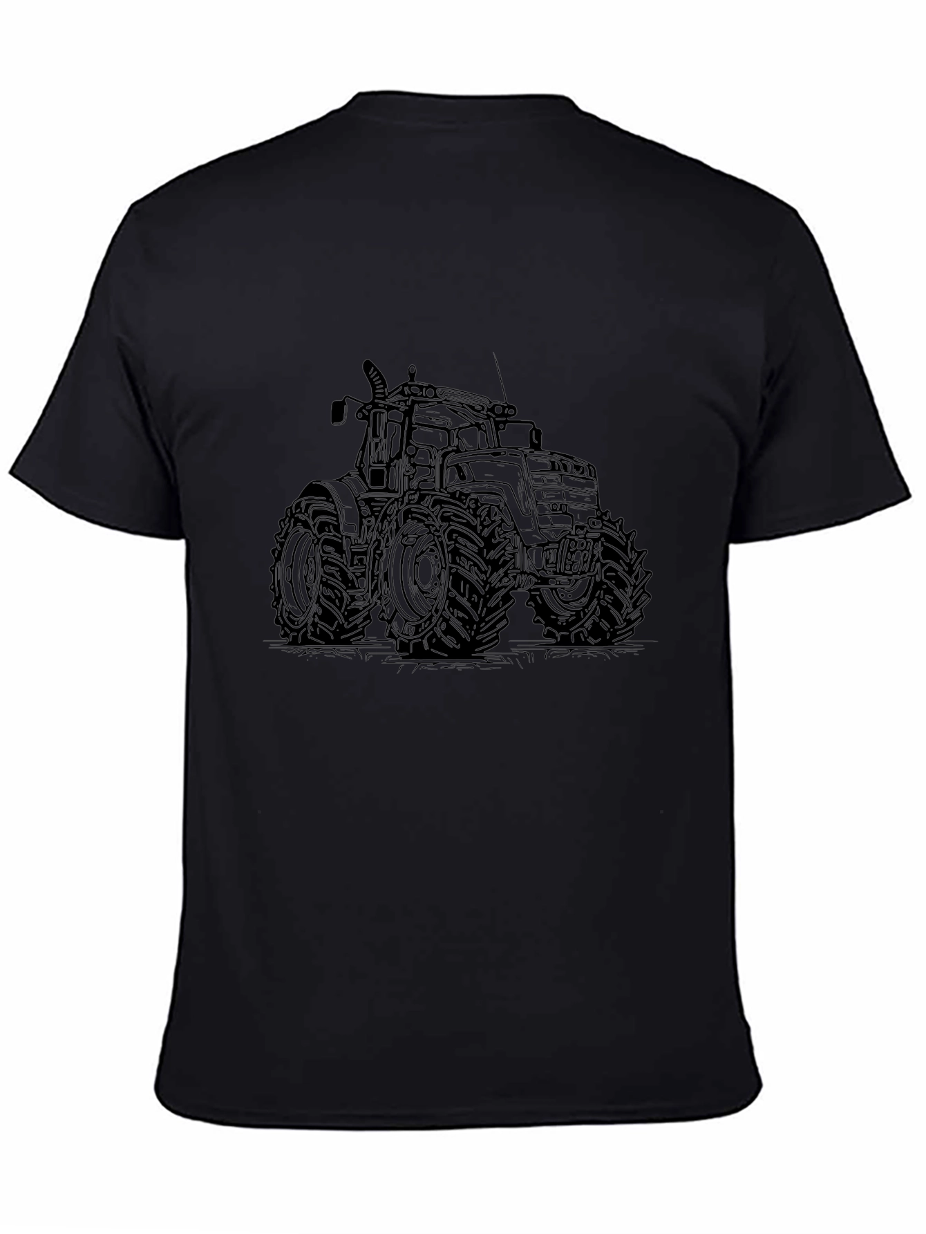 Tractor Graphic Tee - Black Cotton Comfort