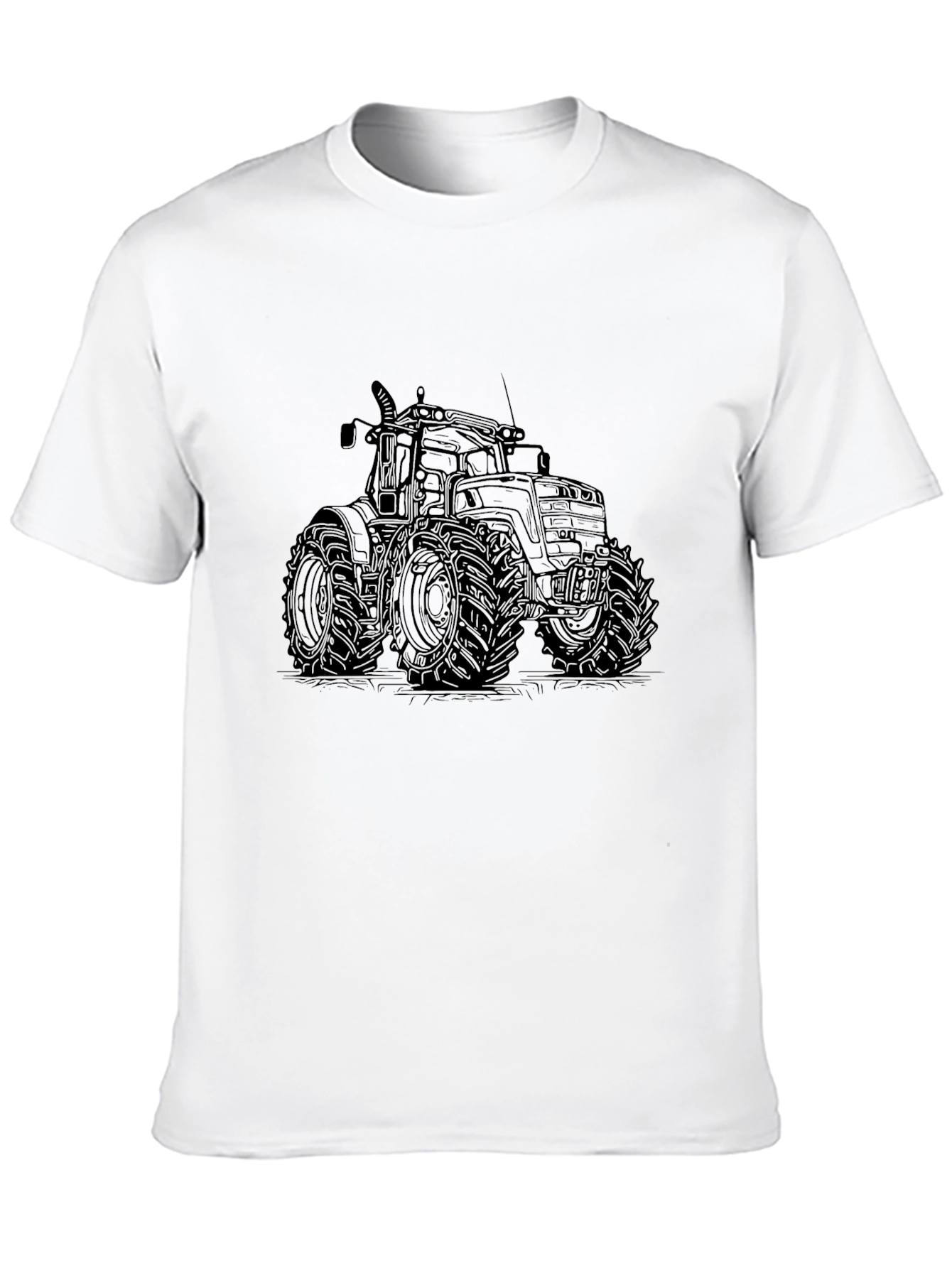 Tractor Graphic Tee - Black Cotton Comfort