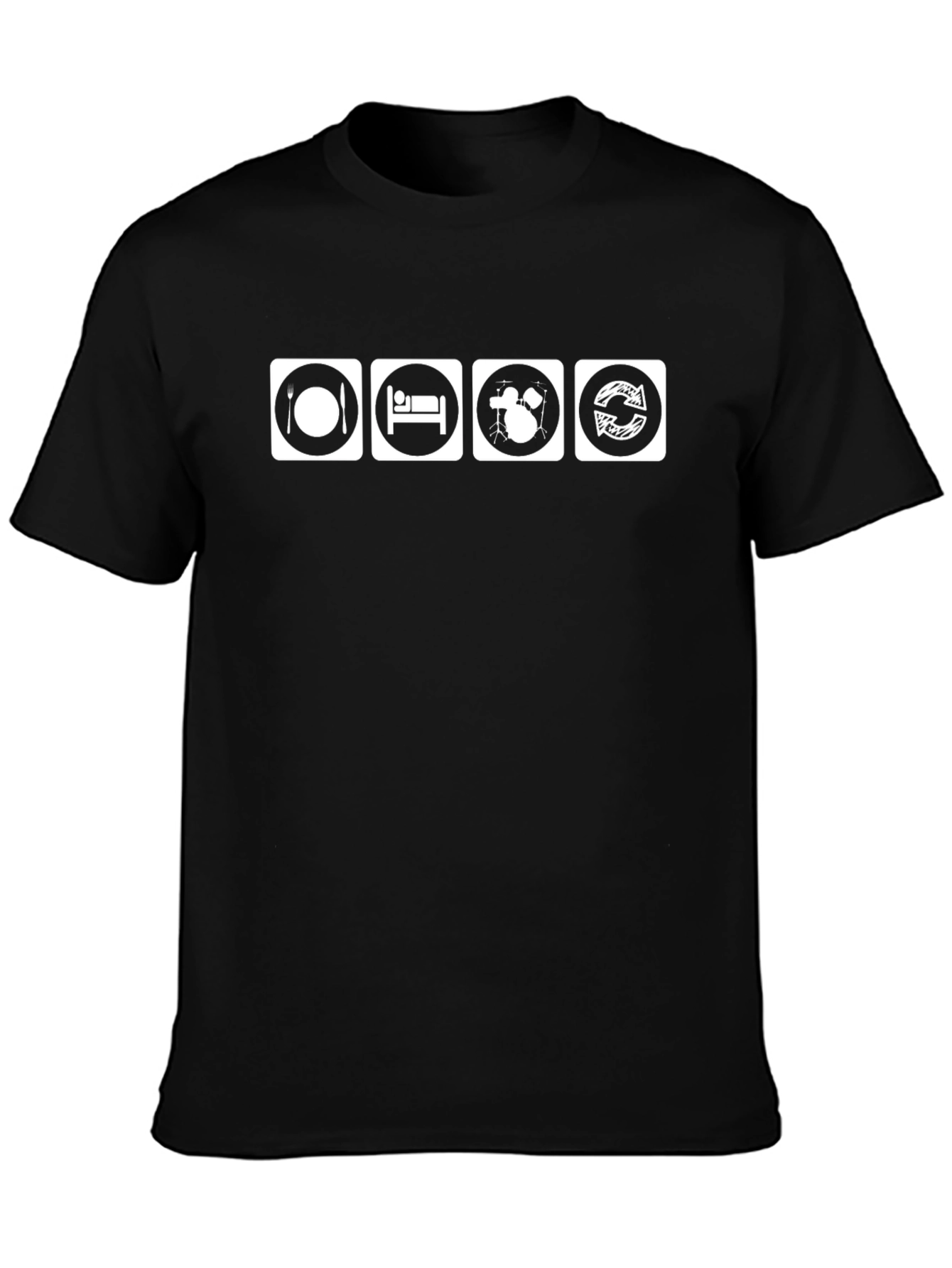 Eat Sleep Drum Repeat Black T-Shirt